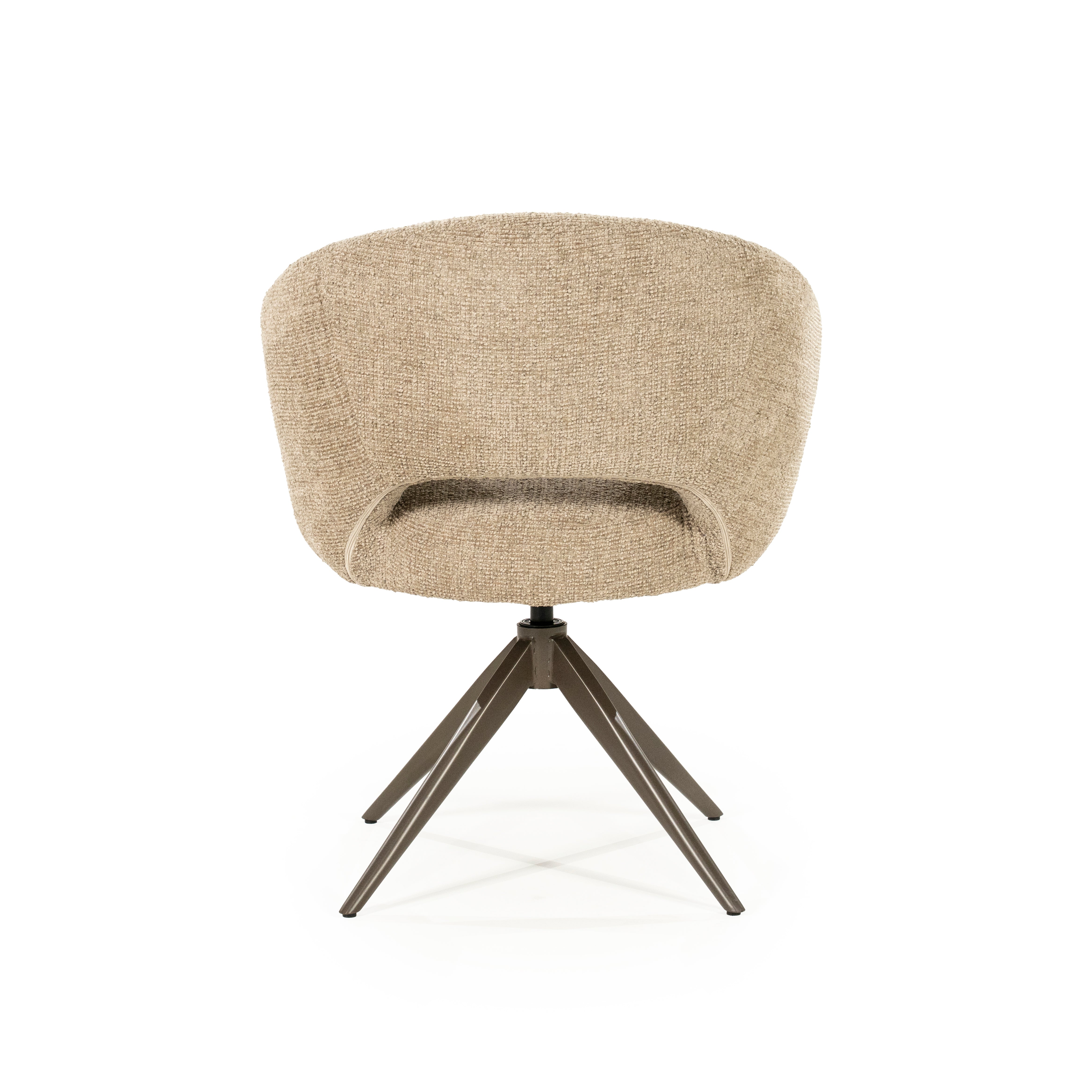 Drehstuhl ALISSA taupe mit dunkelbraunem Fußteil