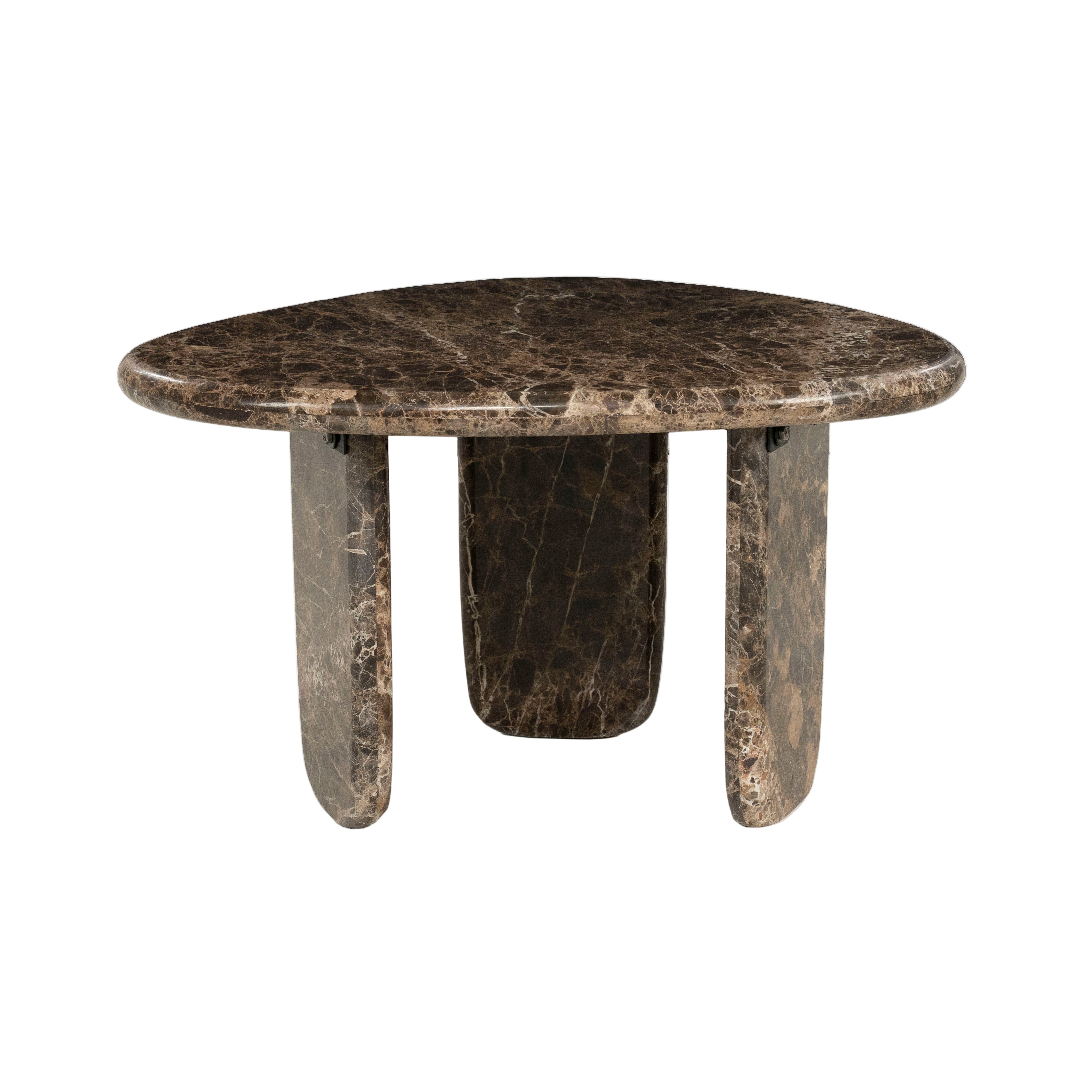 DEVIN Side Table Brown Emperador Marble