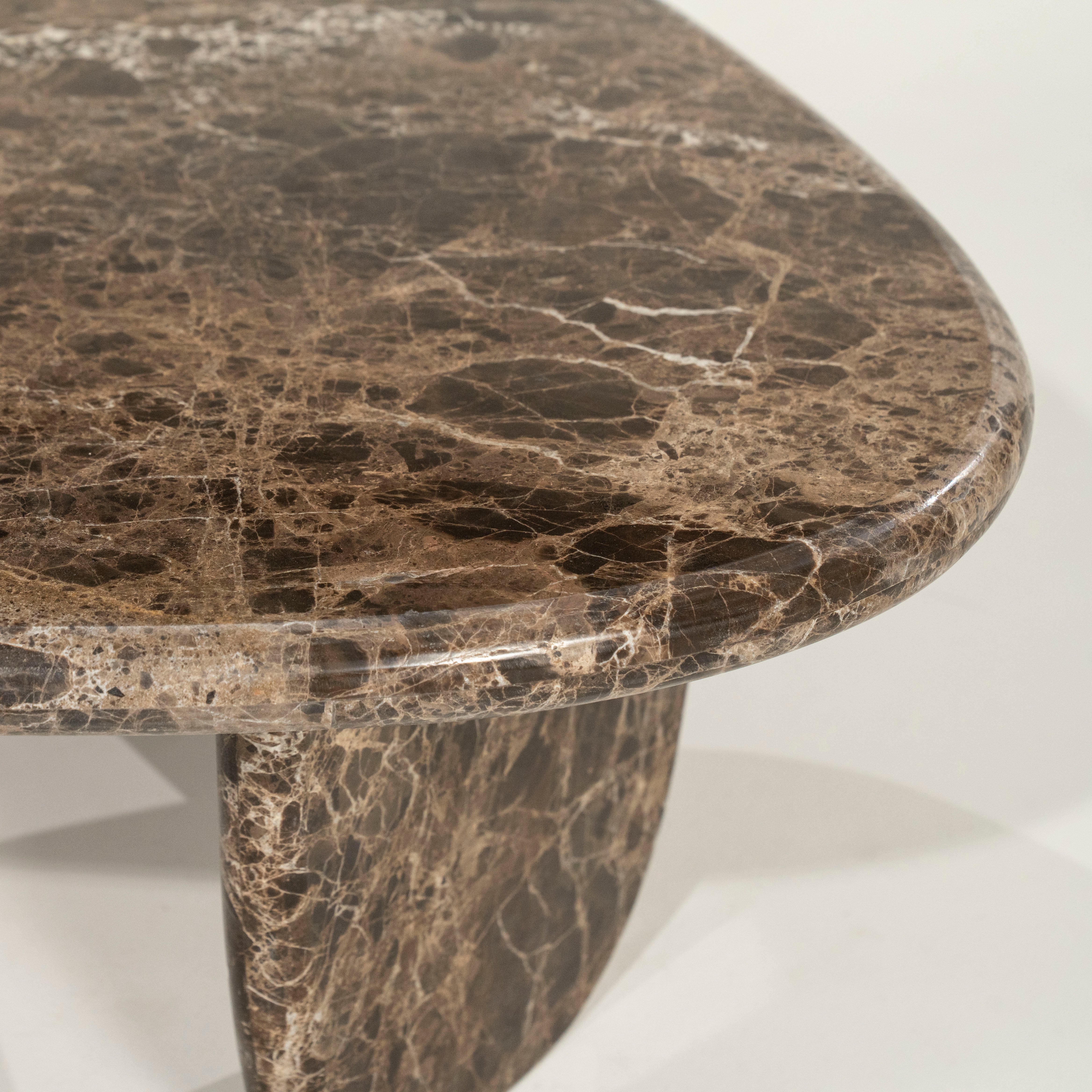 DEVIN Side Table Brown Emperador Marble