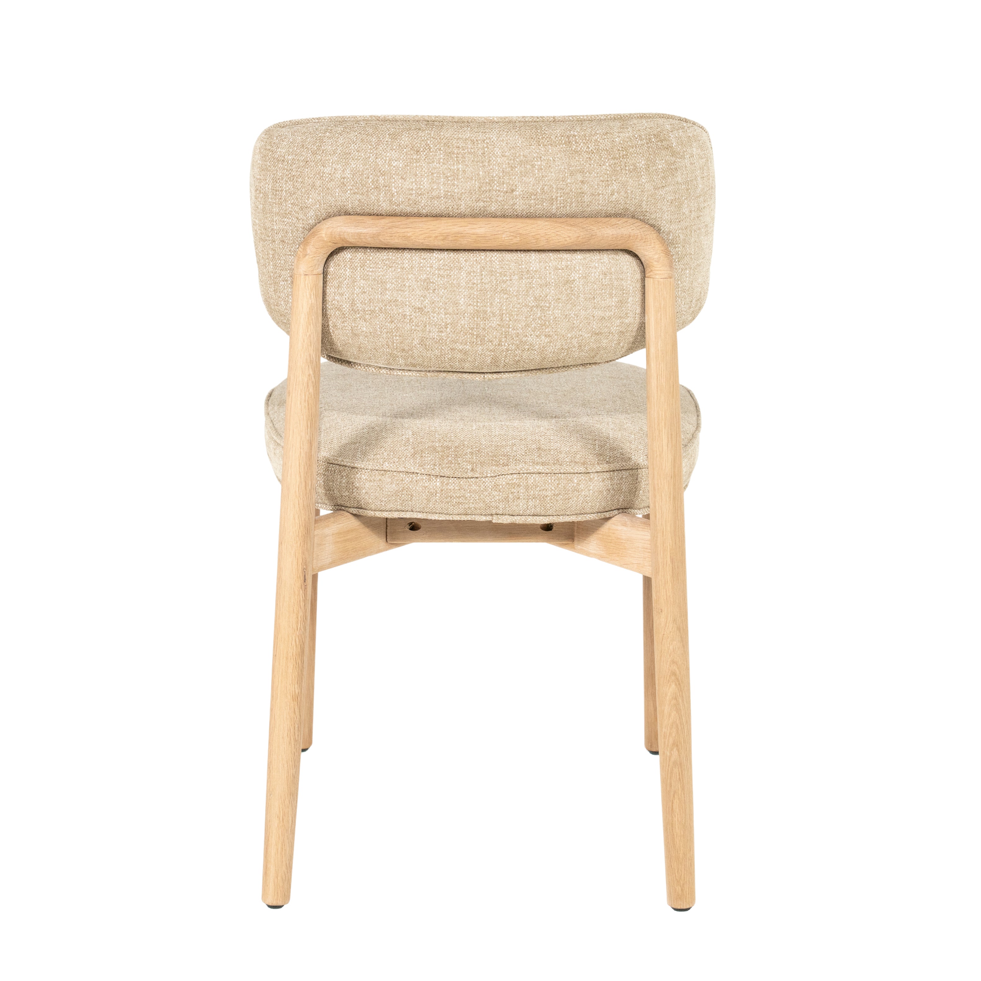 RUNE Chair in Beige with a Light Oak Base