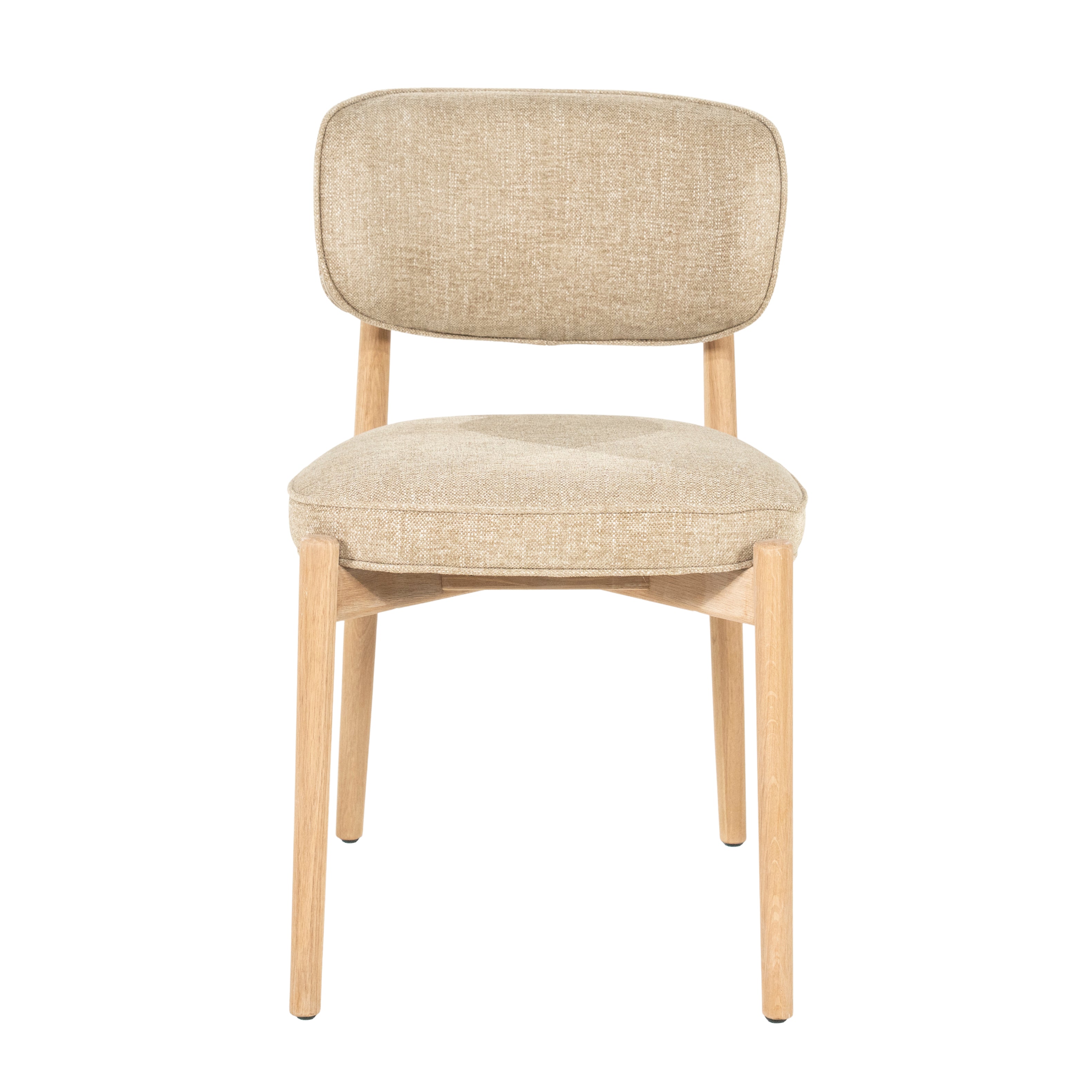 RUNE Chair in Beige with a Light Oak Base