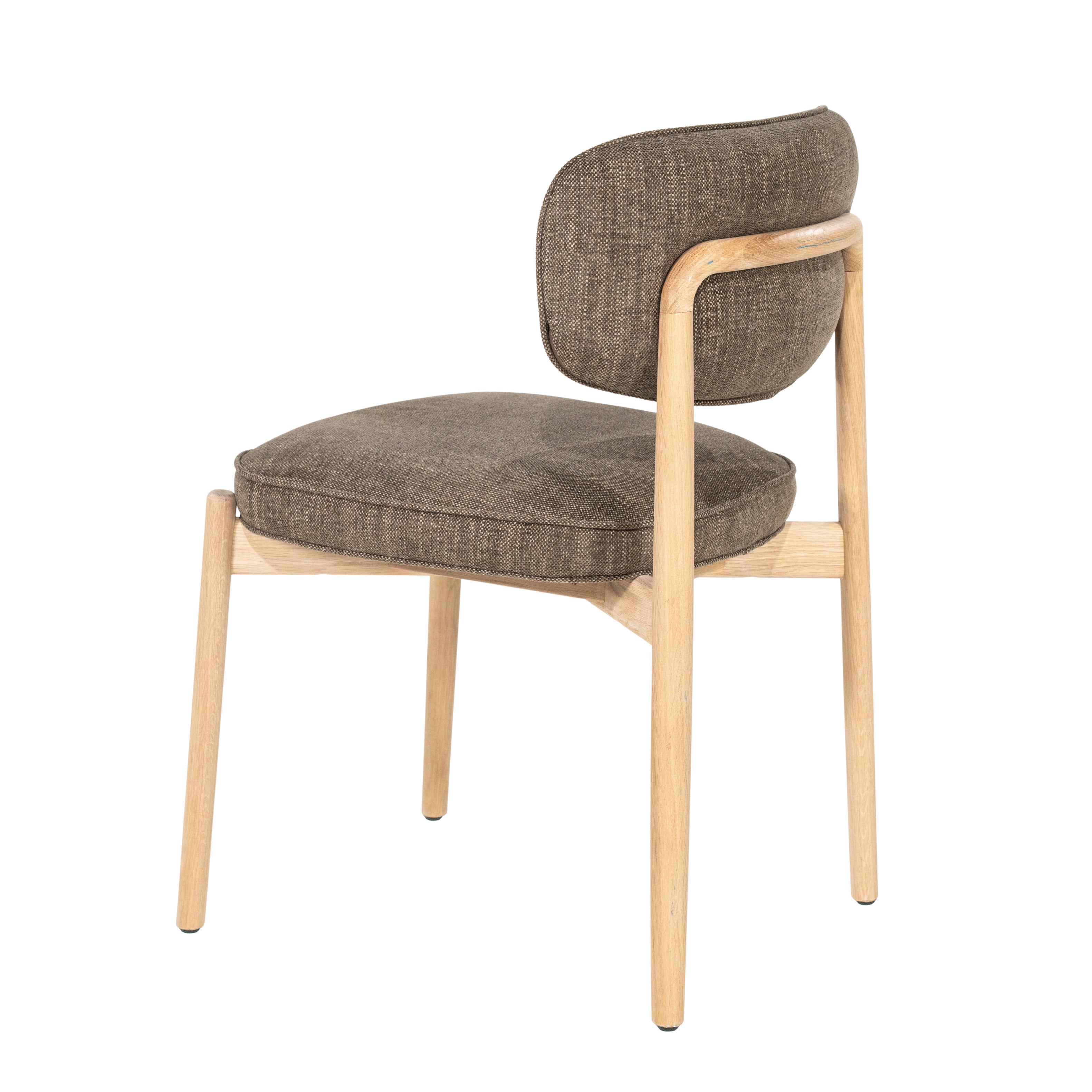 RUNE Chair in brown with a light oak base