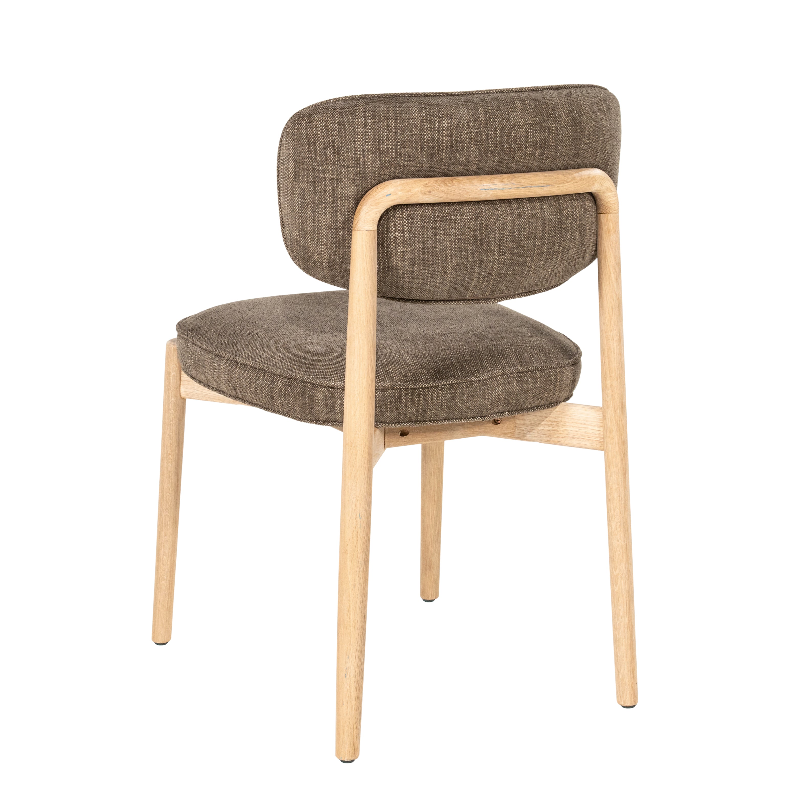 RUNE Chair in brown with a light oak base