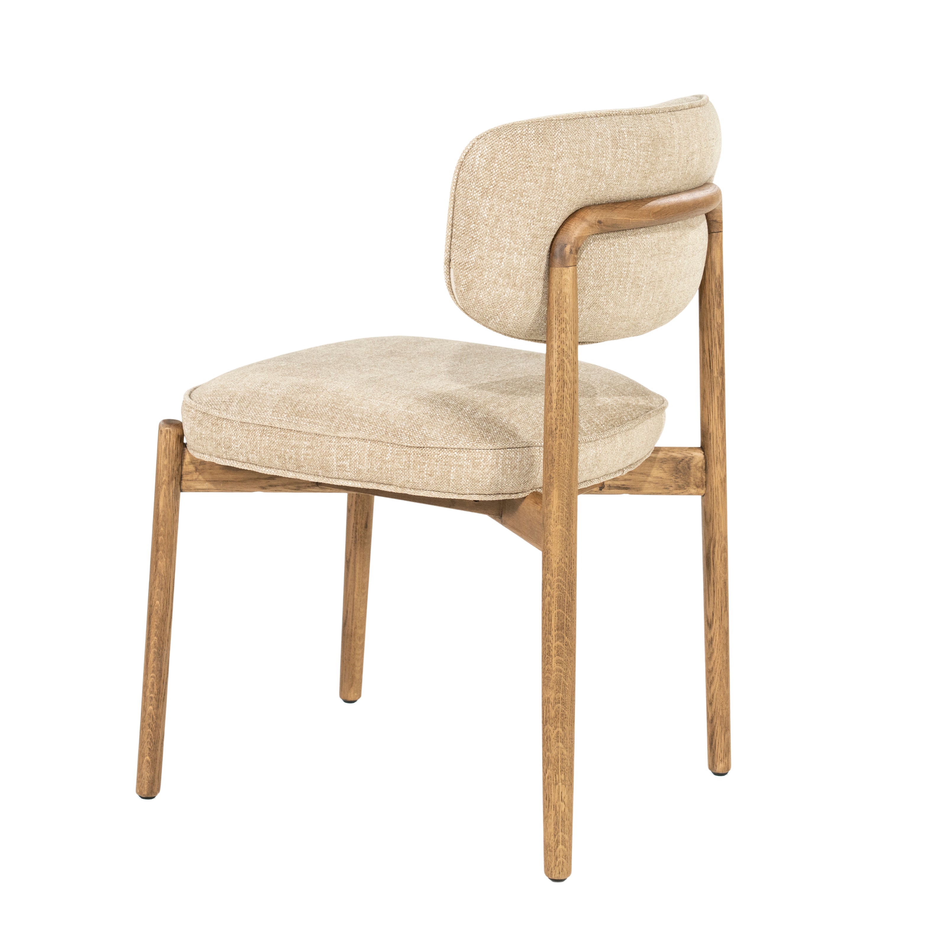 RUNE Chair in Beige with Oak Base