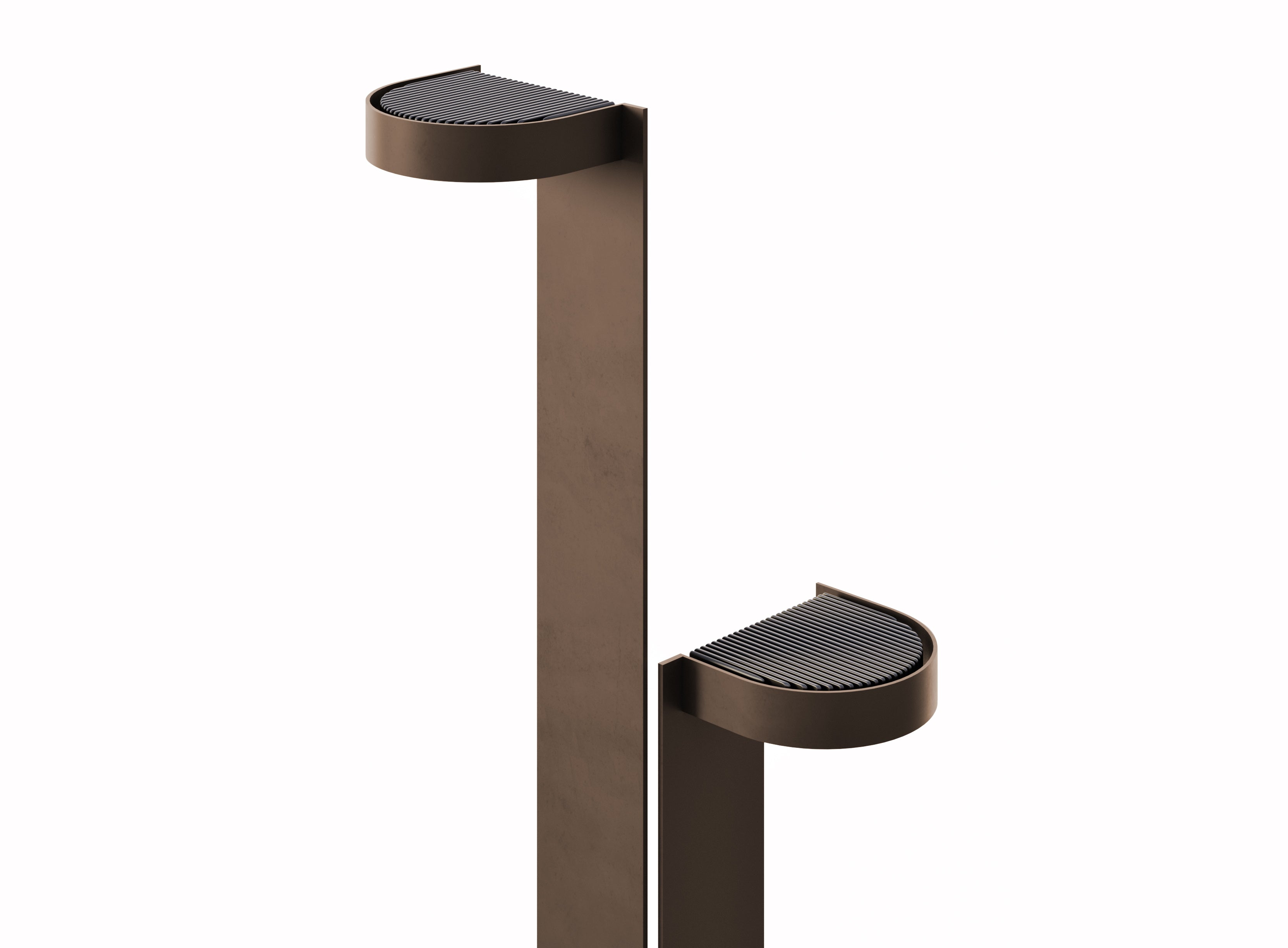 BRIM brown two-point outdoor floor lamp