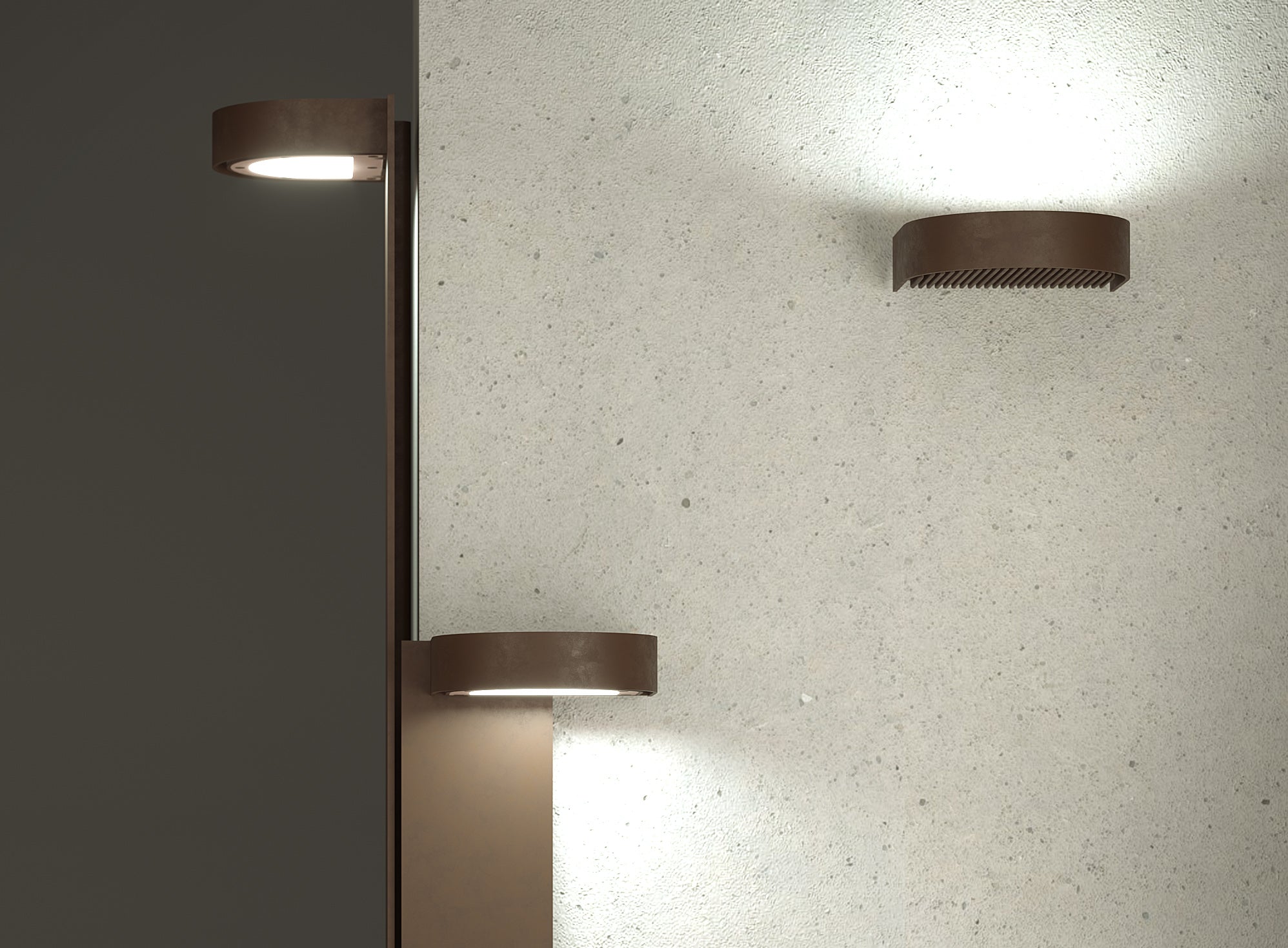 BRIM outdoor wall lamp in brown
