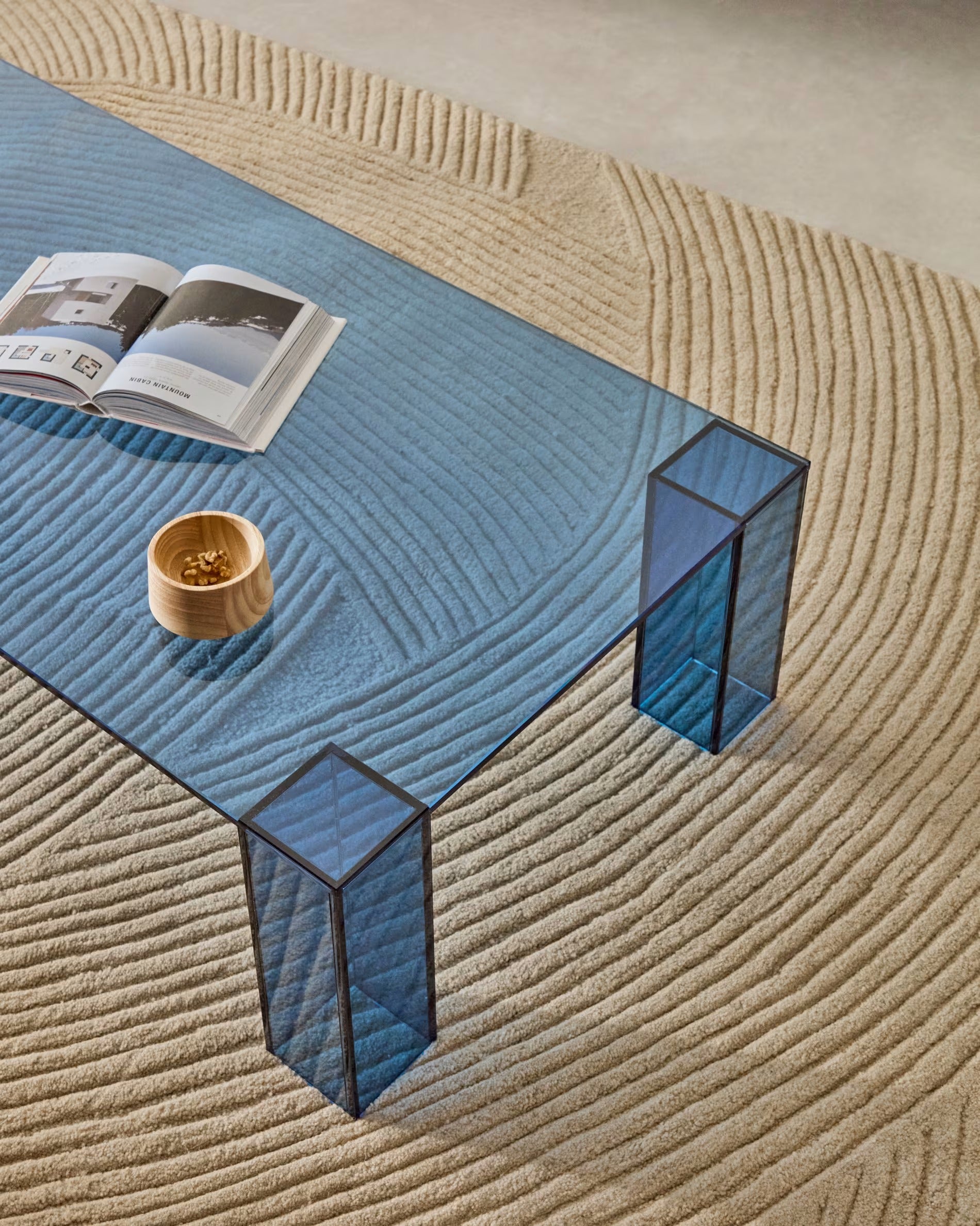 Couchtisch Adularia Blue Tempered Glas