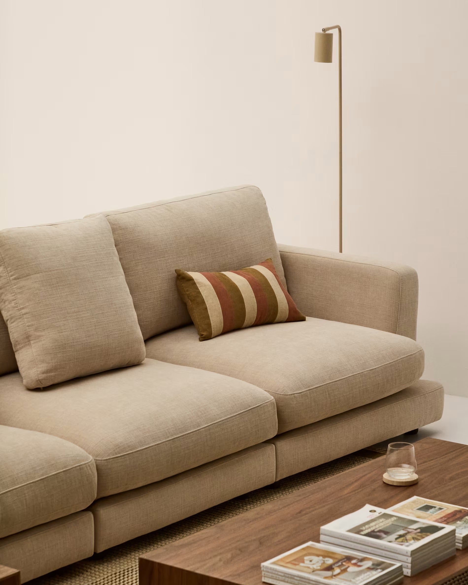 4-seater GALA sofa in beige chenille