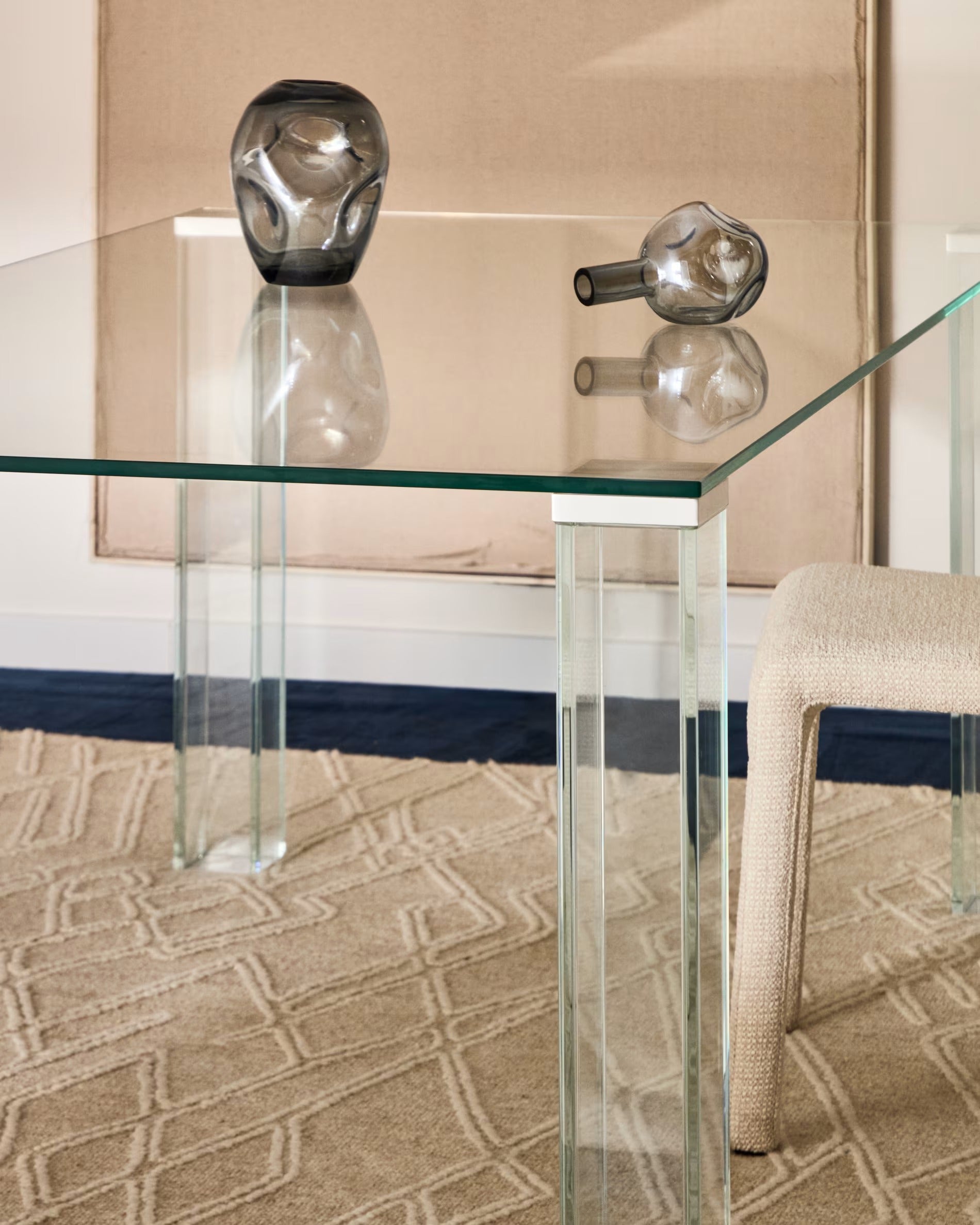 Tisch ADULARIA transparentes gehärtetes Glas
