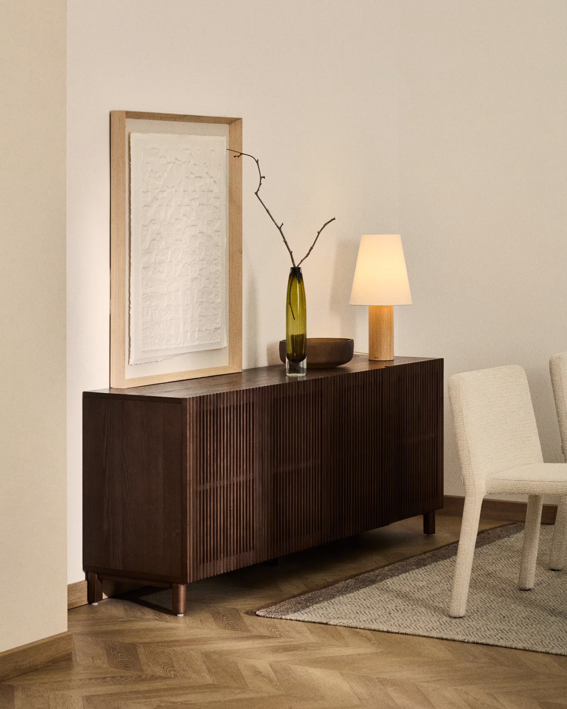 BEYLA Chest of Drawers dark brown ash wood