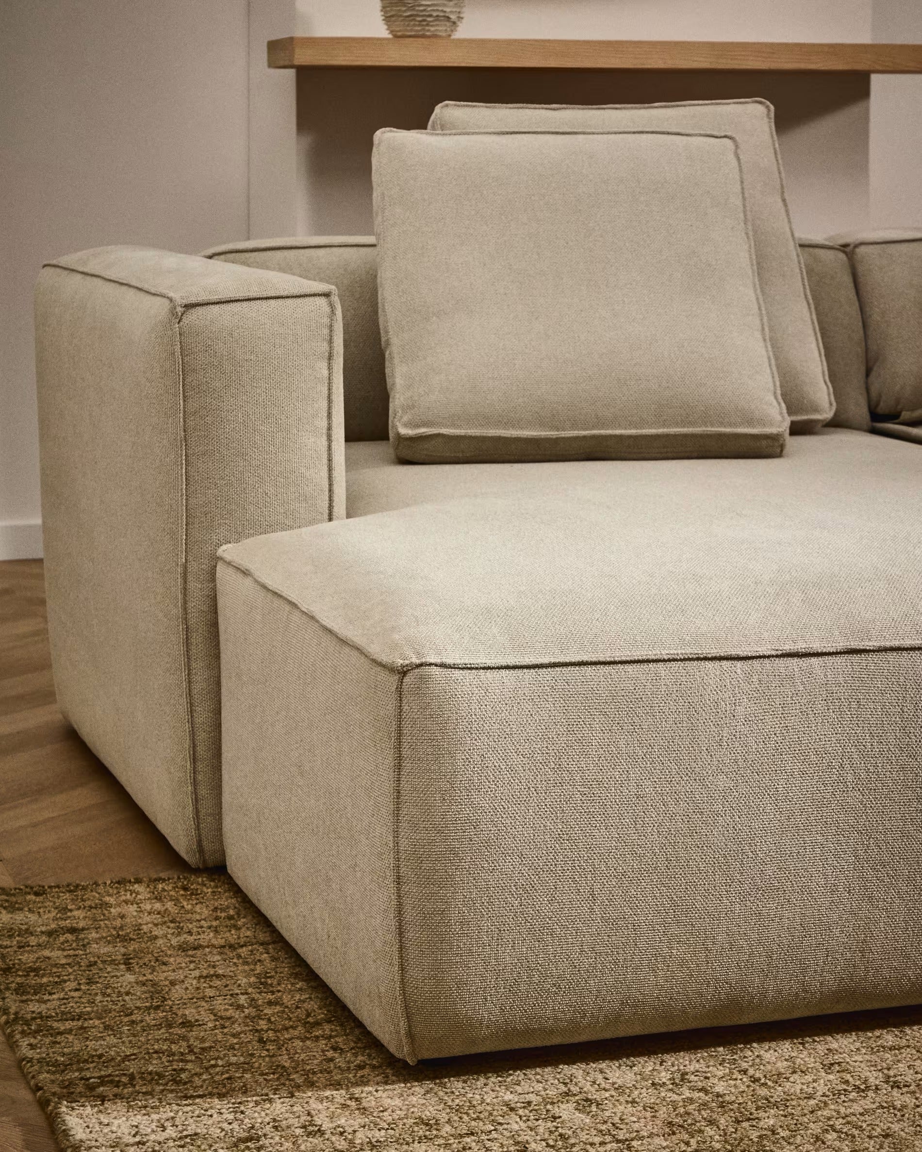 Linksseitiges 3-Sitzer-Sofa mit Schlaffunktion MARELA beige