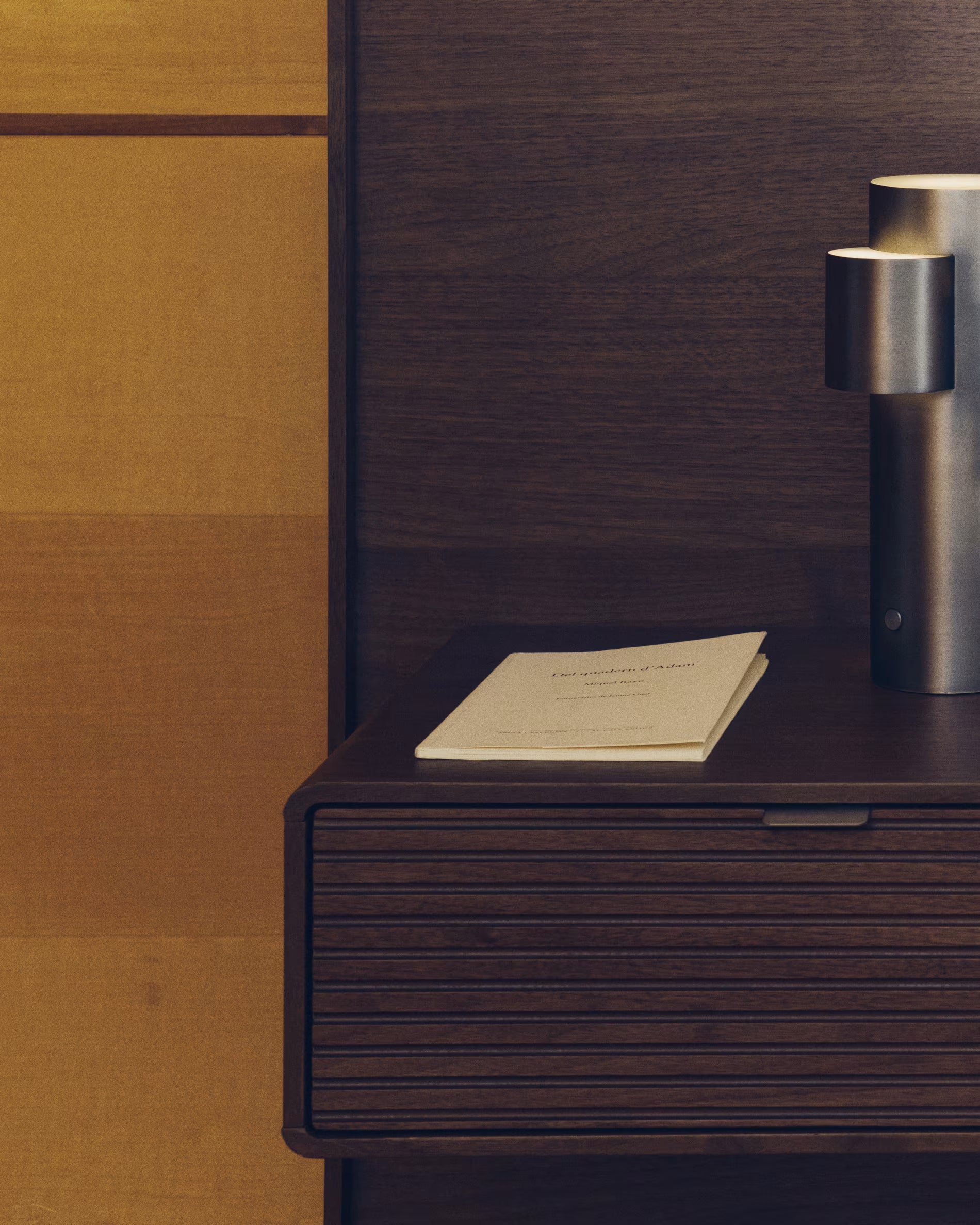 Bett mit Schränken NORLEN dunkelbraun Nussbaumfurnier