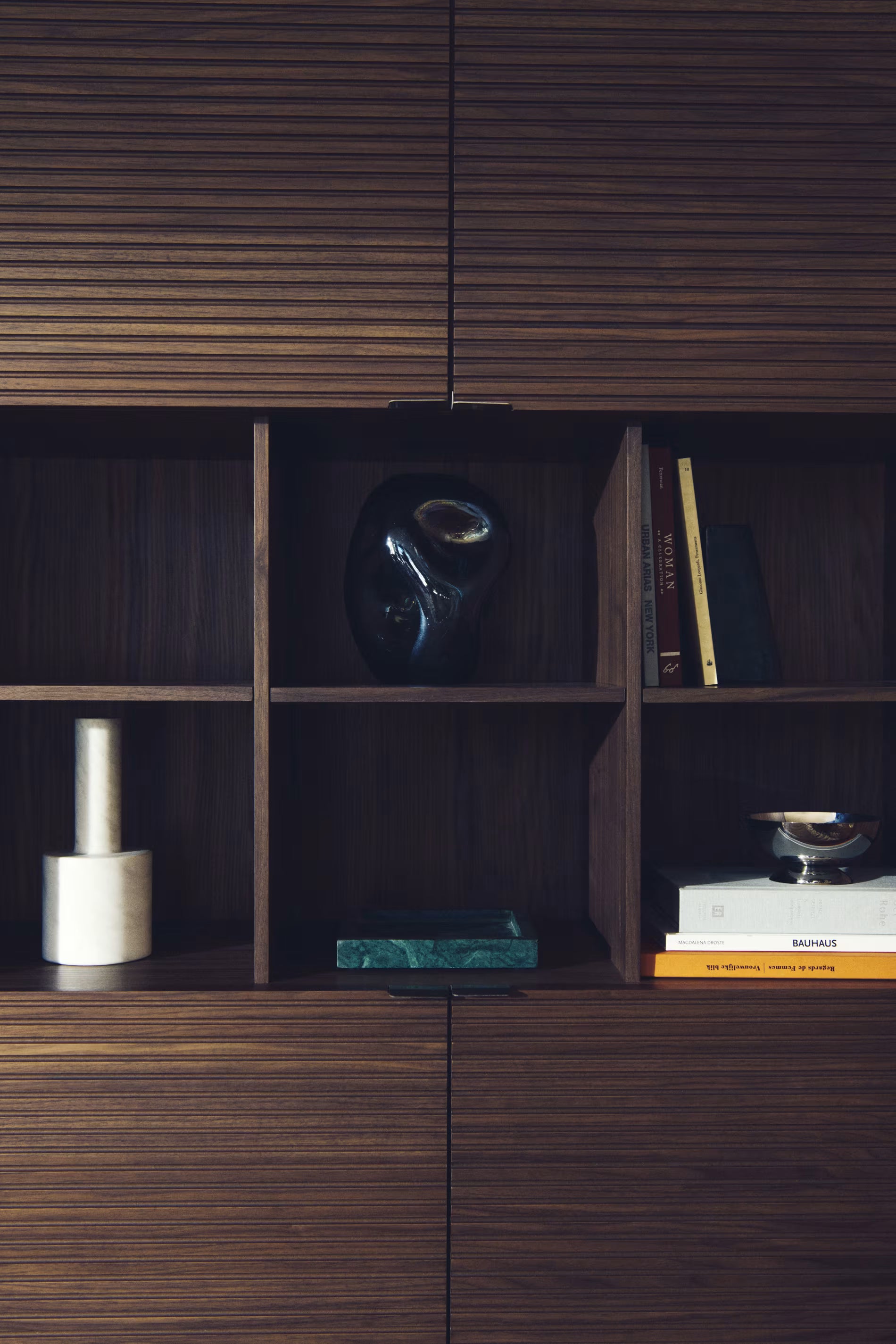 NORLEN display cabinet dark brown walnut veneer