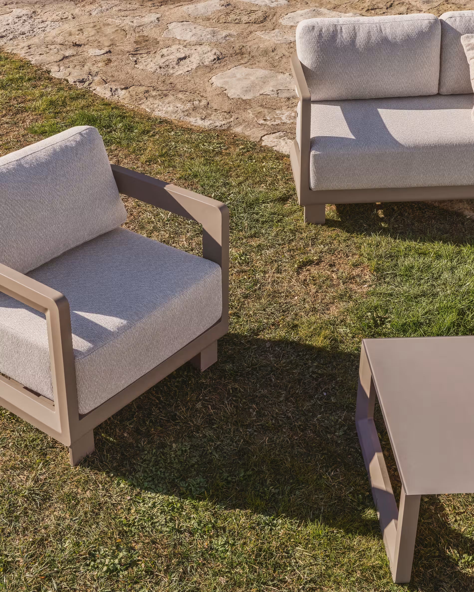 Gartenmöbelset NERANO in Grau-Beige