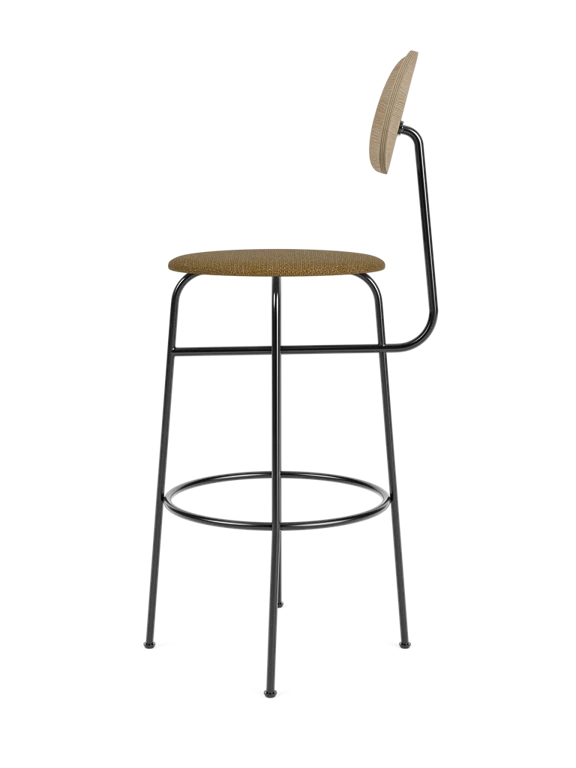 AFTEROOM PLUS stool in oak with a mustard upholstered seat