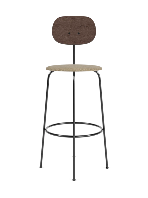 AFTEROOM PLUS stool dark oak veneer with upholstered beige seat