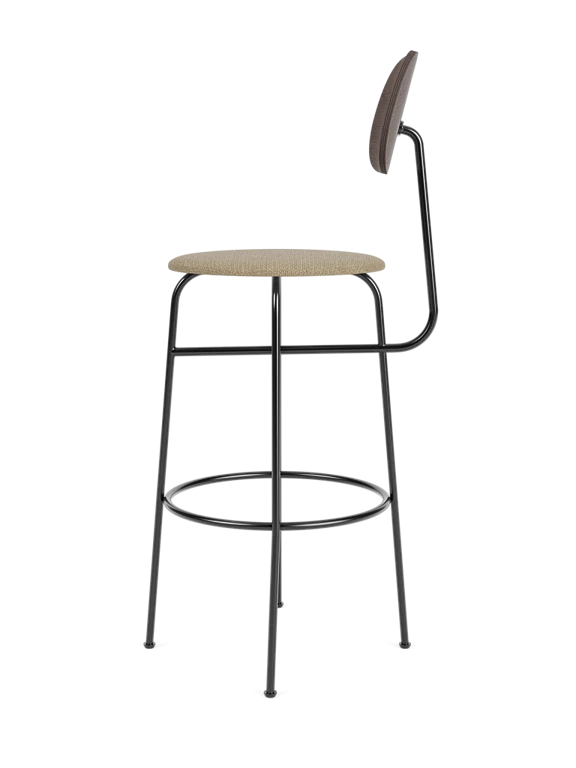 AFTEROOM PLUS stool dark oak veneer with upholstered beige seat