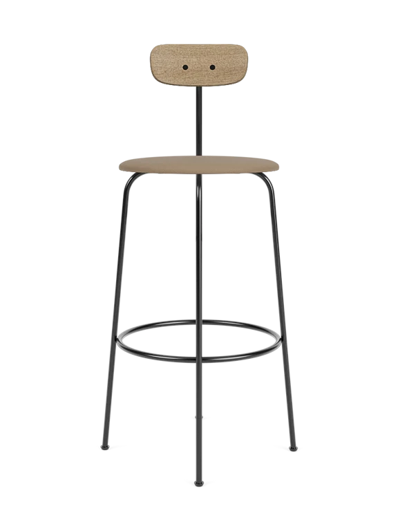 Hocker AFTEROOM Eiche mit gepolstertem beigen Sitz