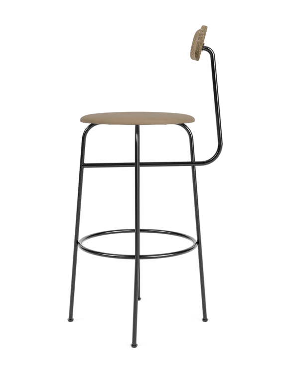 Hocker AFTEROOM Eiche mit gepolstertem beigen Sitz