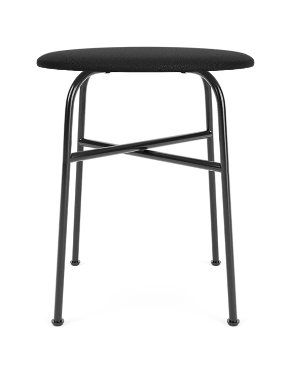 Hocker AFTEROOM schwarz mit Stahlbasis