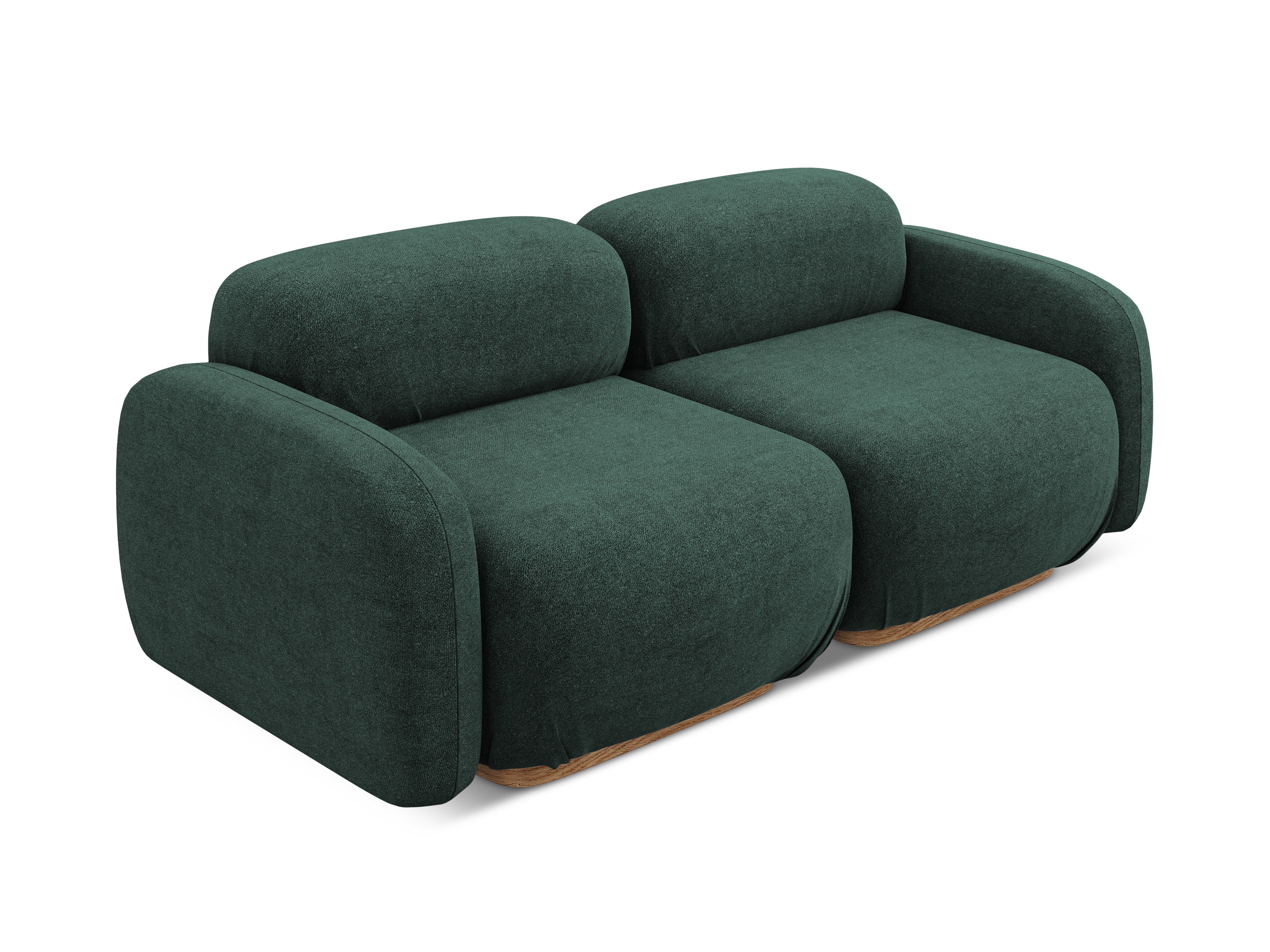 Modulares 3-Sitzer Sofa AILANI in Flaschengrün Boucle