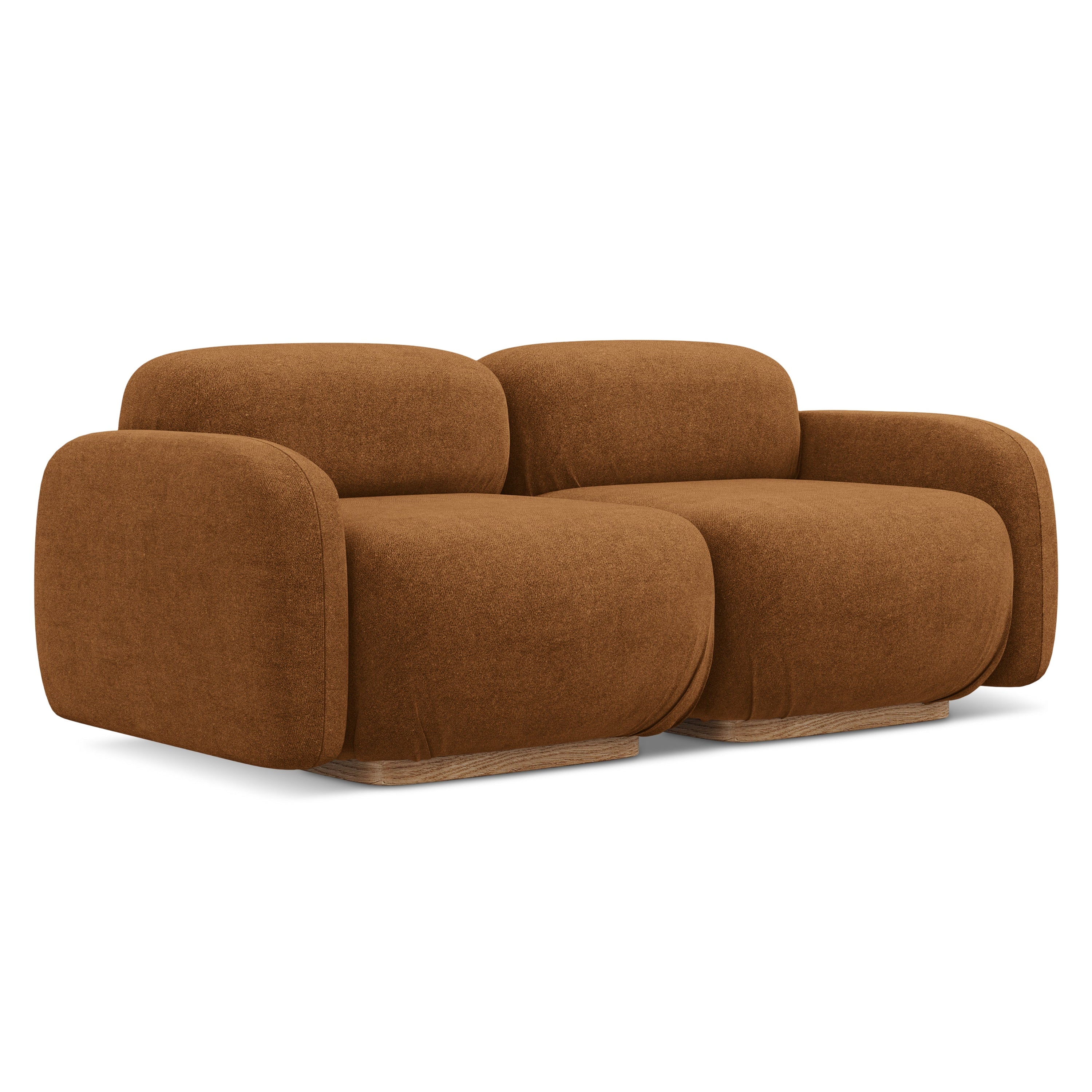 Modulares 3-Sitzer Sofa AILANI Terrakotta Boucle