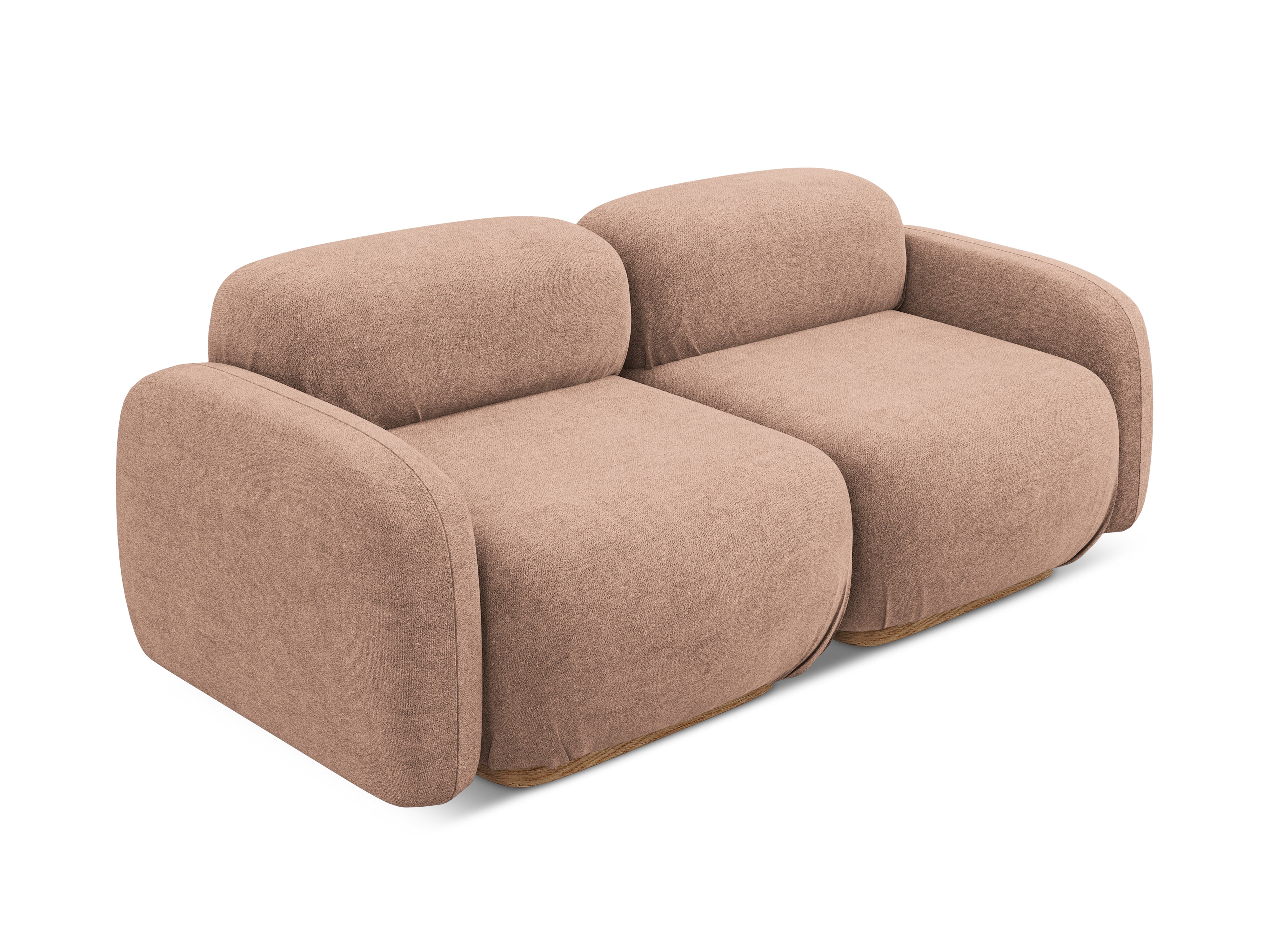 Modulares 3-Sitzer-Sofa AILANI puderrosa Boucle