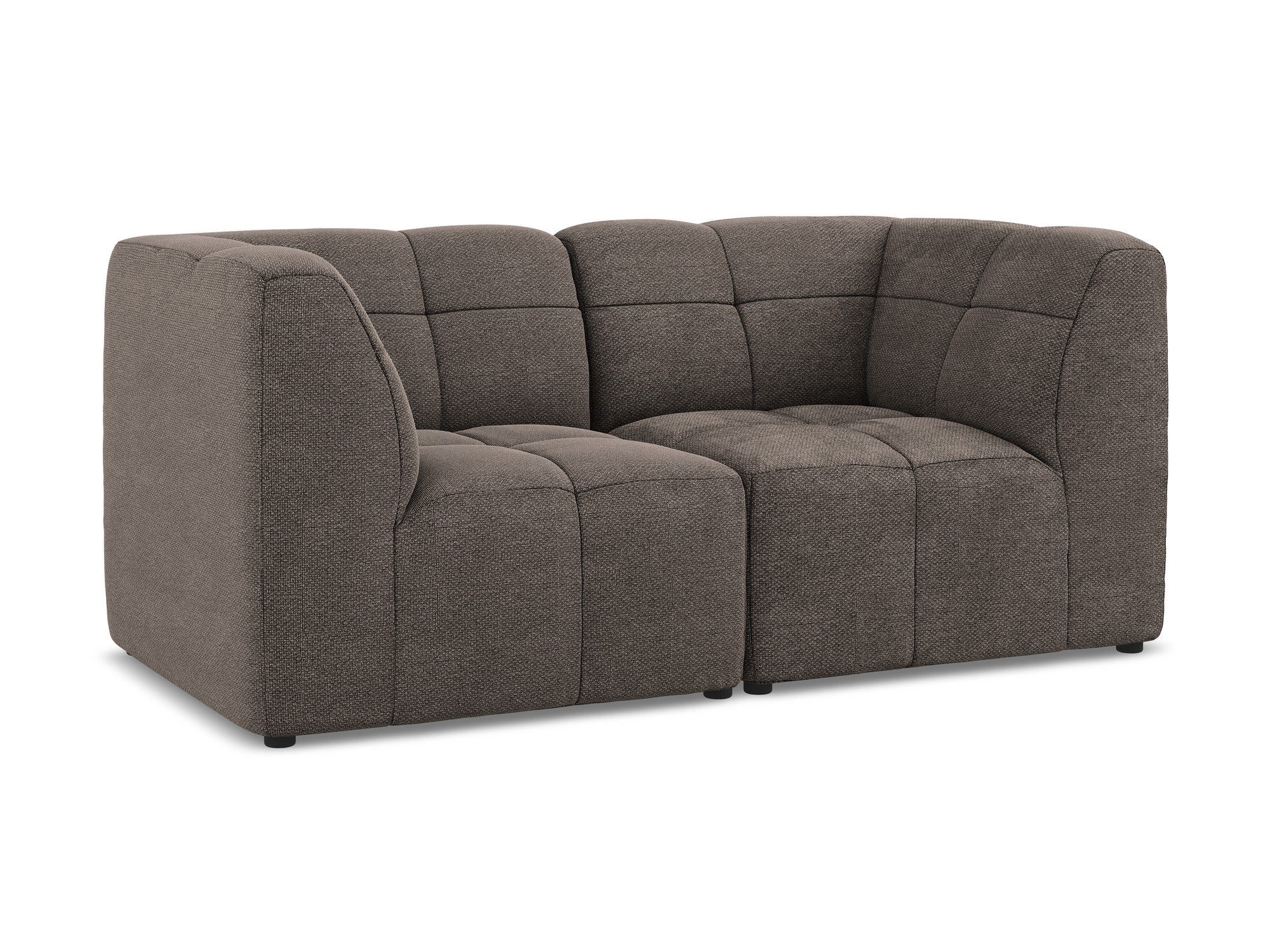 Modulares 2-Sitzer Sofa ALOHA schokoladenfarbener Boucle