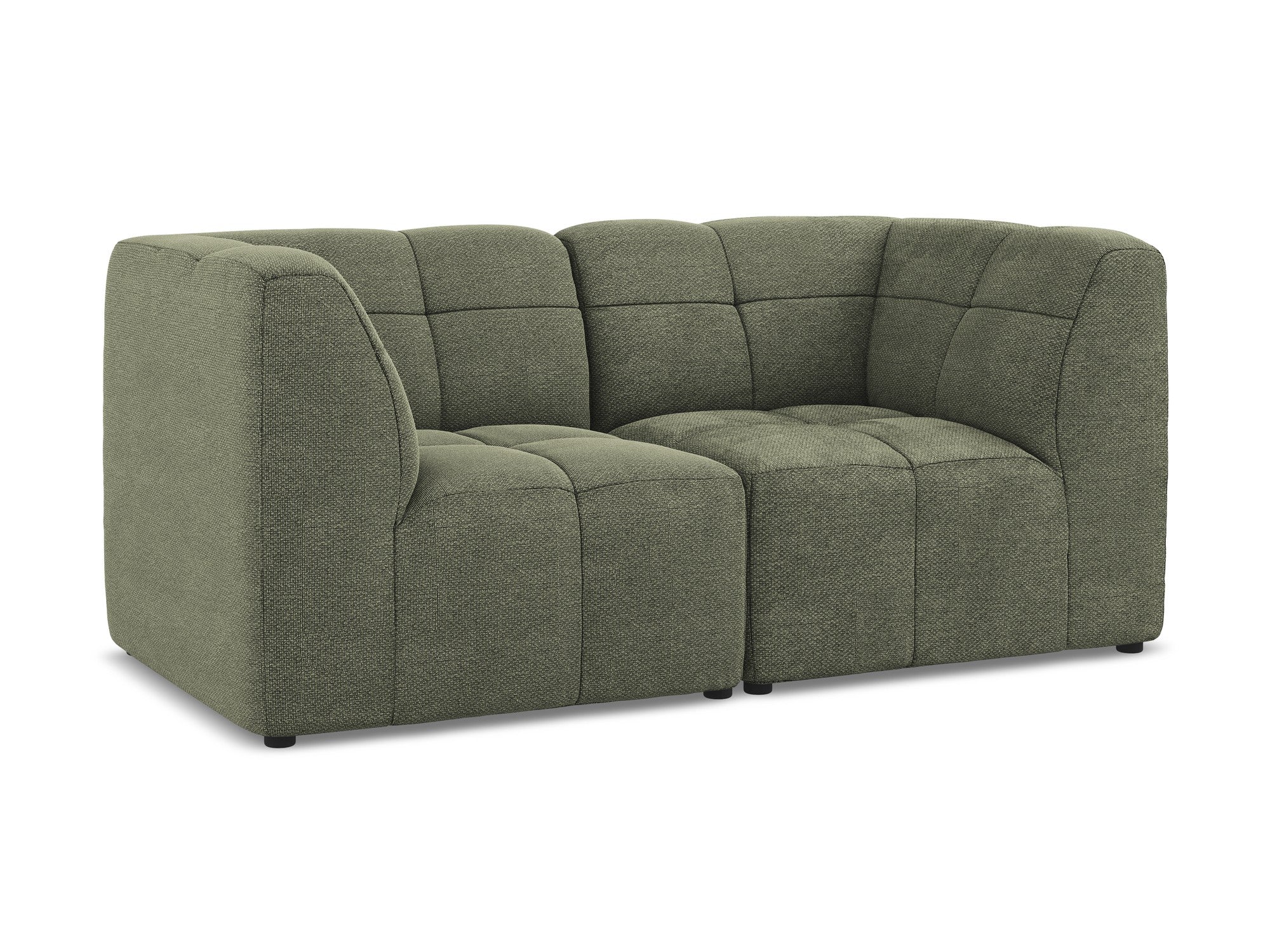 2-seater modular sofa ALOHA olive boucle