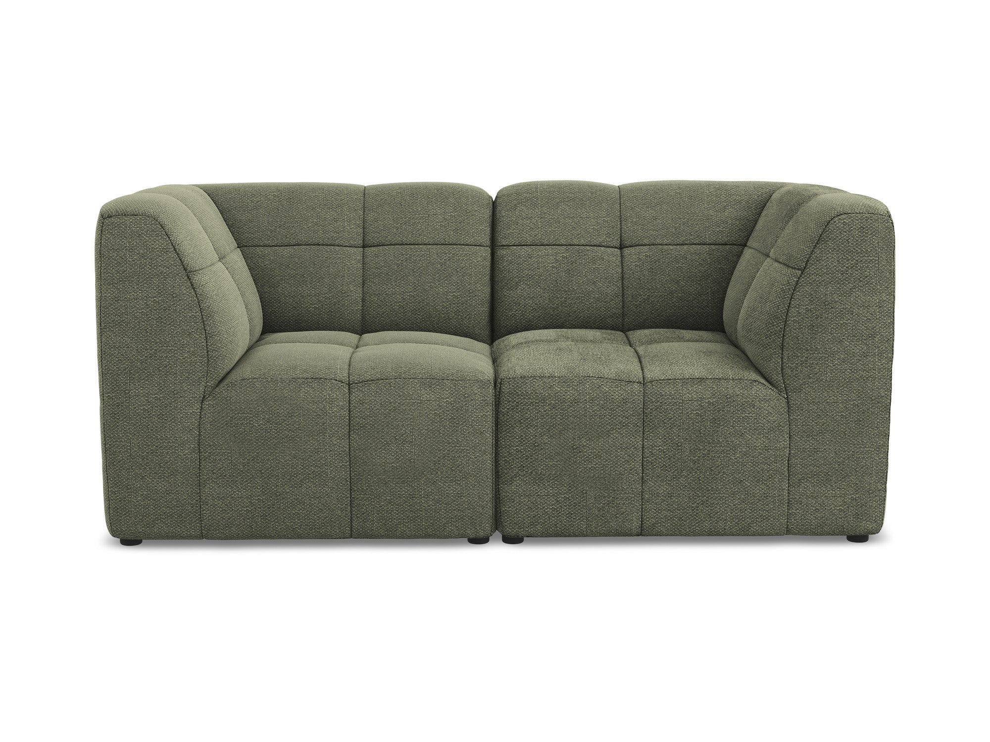 2-seater modular sofa ALOHA olive boucle