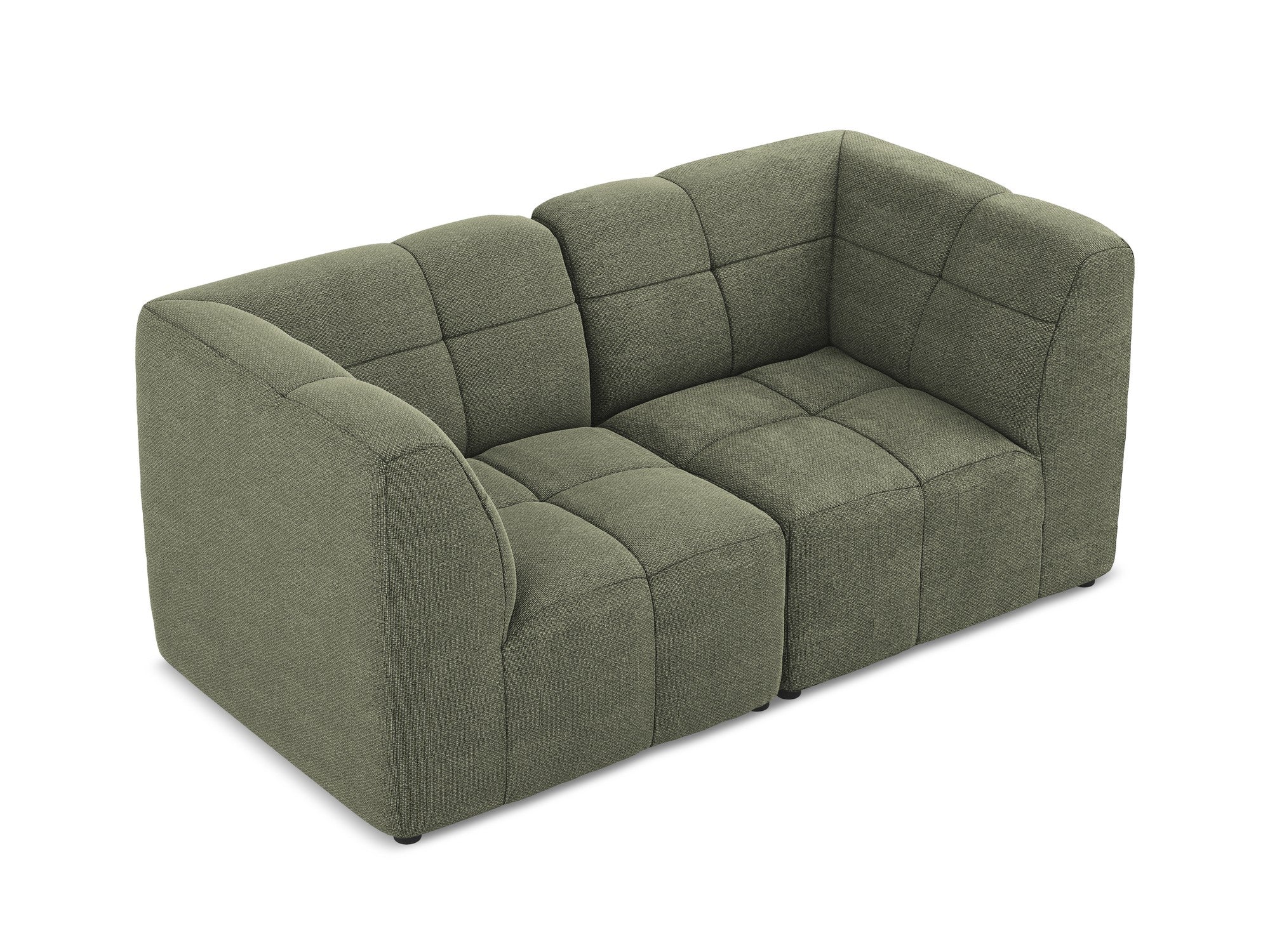 2-seater modular sofa ALOHA olive boucle
