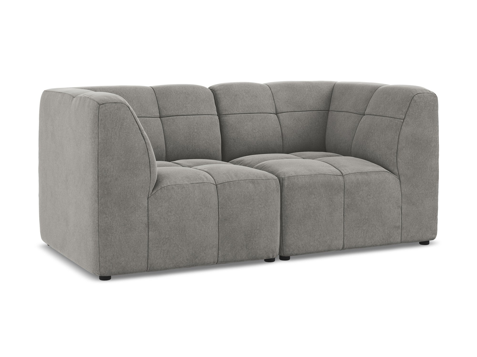 Gray velvet modular sofa for two ALOHA