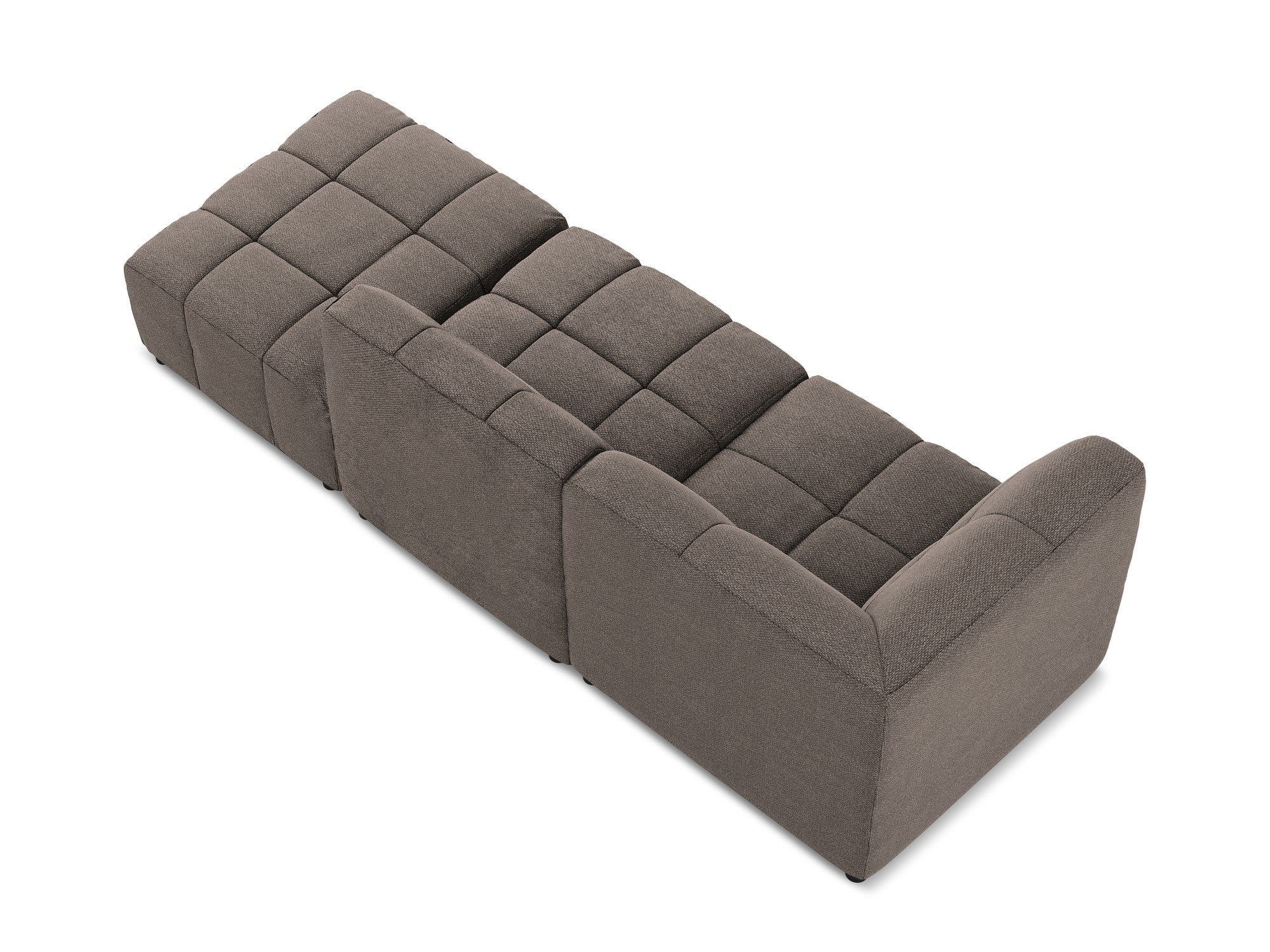 Modulares Sofa linksseitig offen 3-sitzig ALOHA schokoladenfarbener Boucle