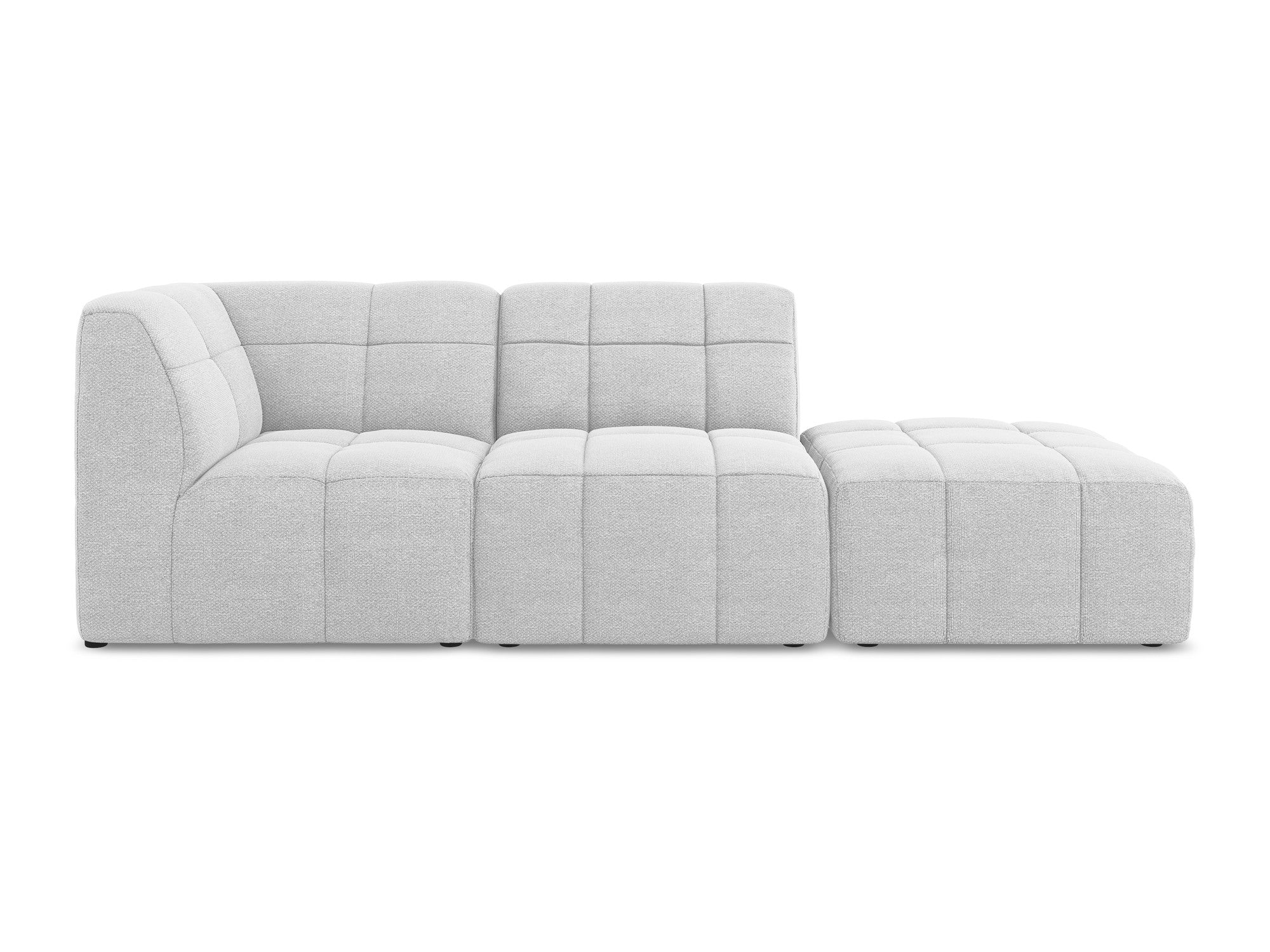 Modulares Sofa linksseitig offen 3-sitzig ALOHA silbernes Boucle