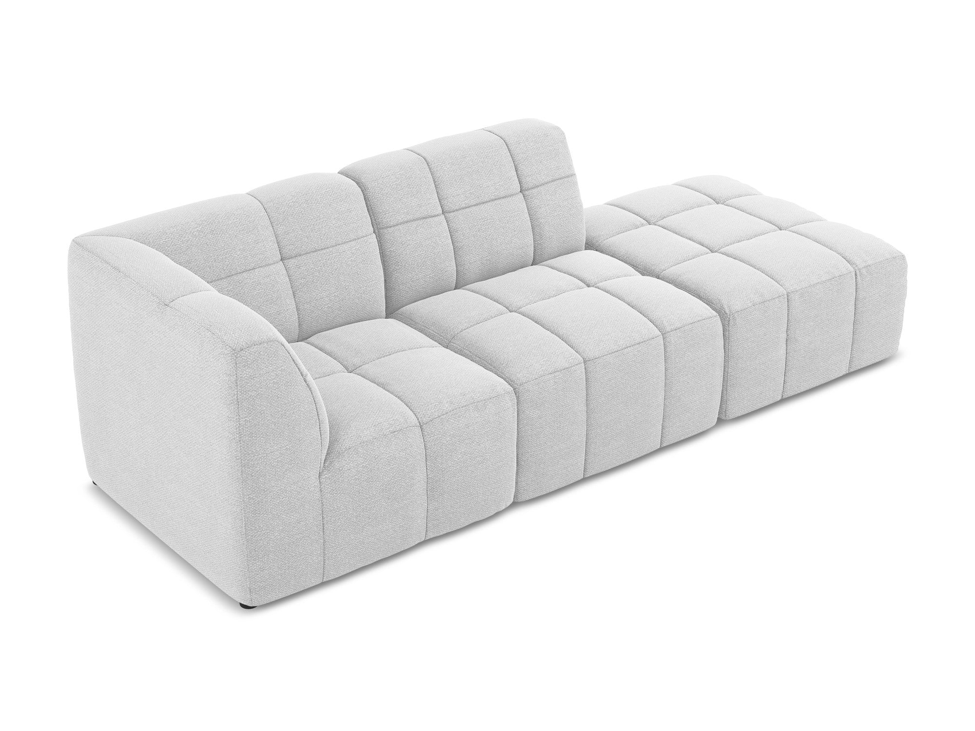 Modulares Sofa linksseitig offen 3-sitzig ALOHA silbernes Boucle