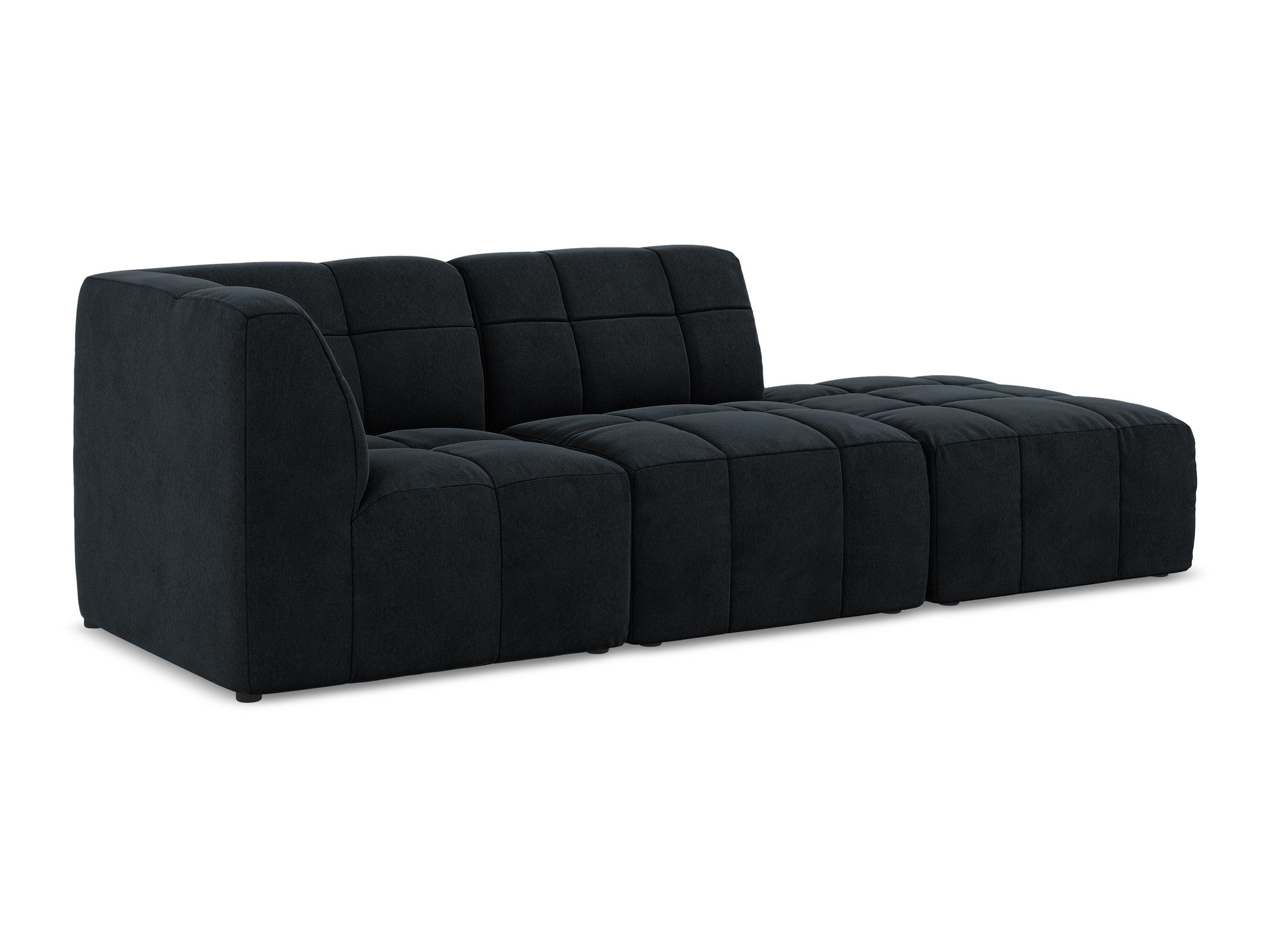 Modulares Samtsofa linksseitig offen 3-sitzig ALOHA königsblau