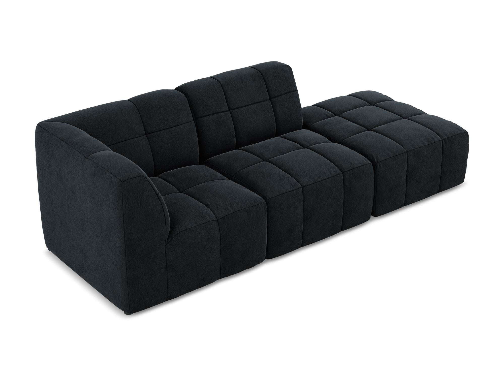 Modulares Samtsofa linksseitig offen 3-sitzig ALOHA königsblau