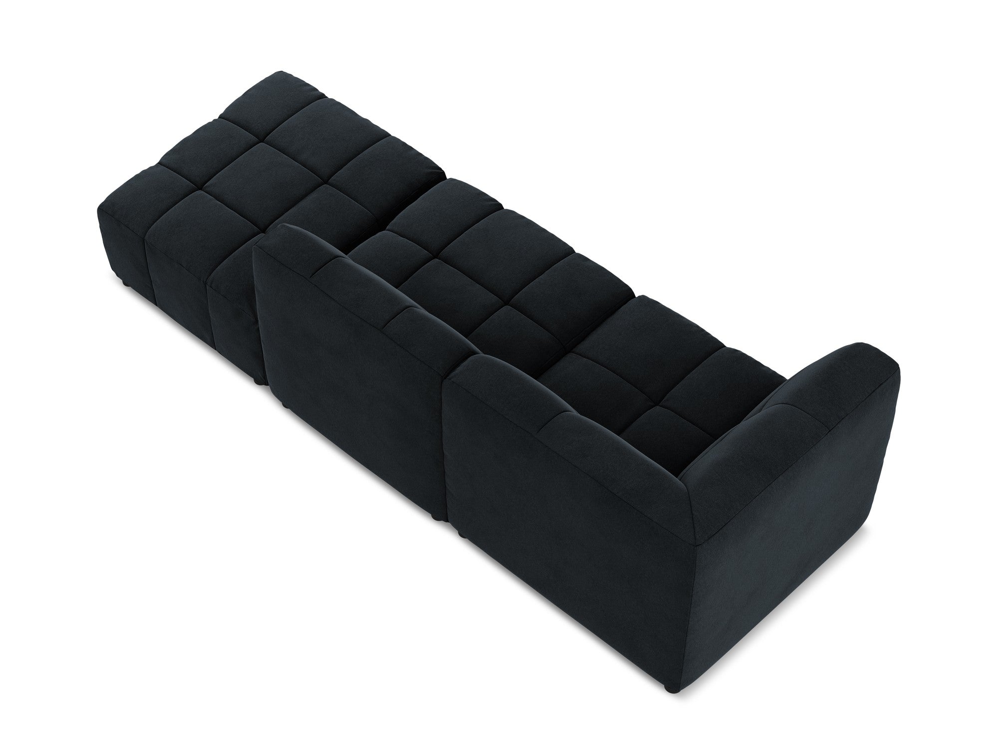 Modulares Samtsofa linksseitig offen 3-sitzig ALOHA königsblau
