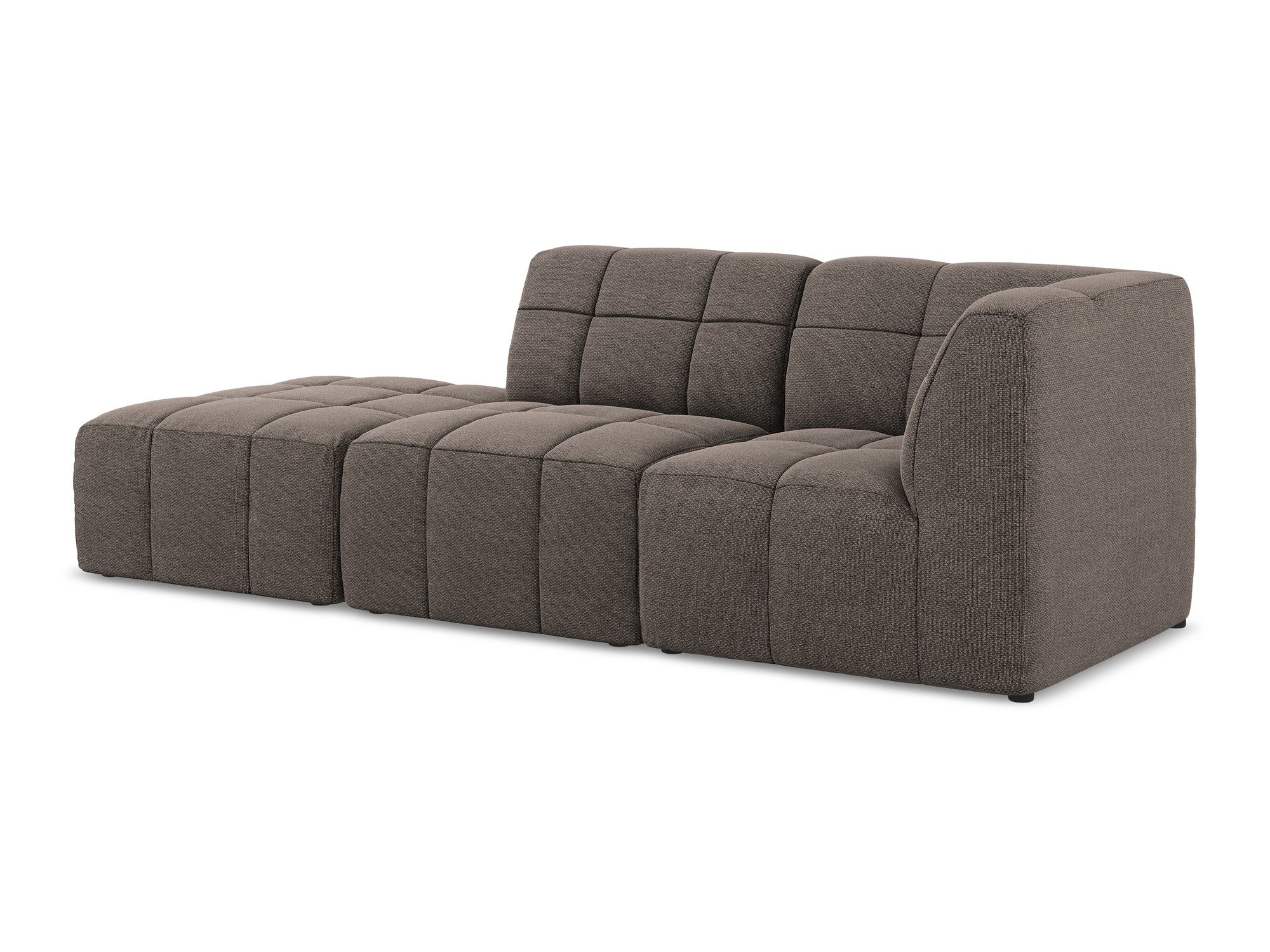 Modulares Sofa mit offener rechter Seite, 3-Sitzer ALOHA, schokoladenfarbener Boucle