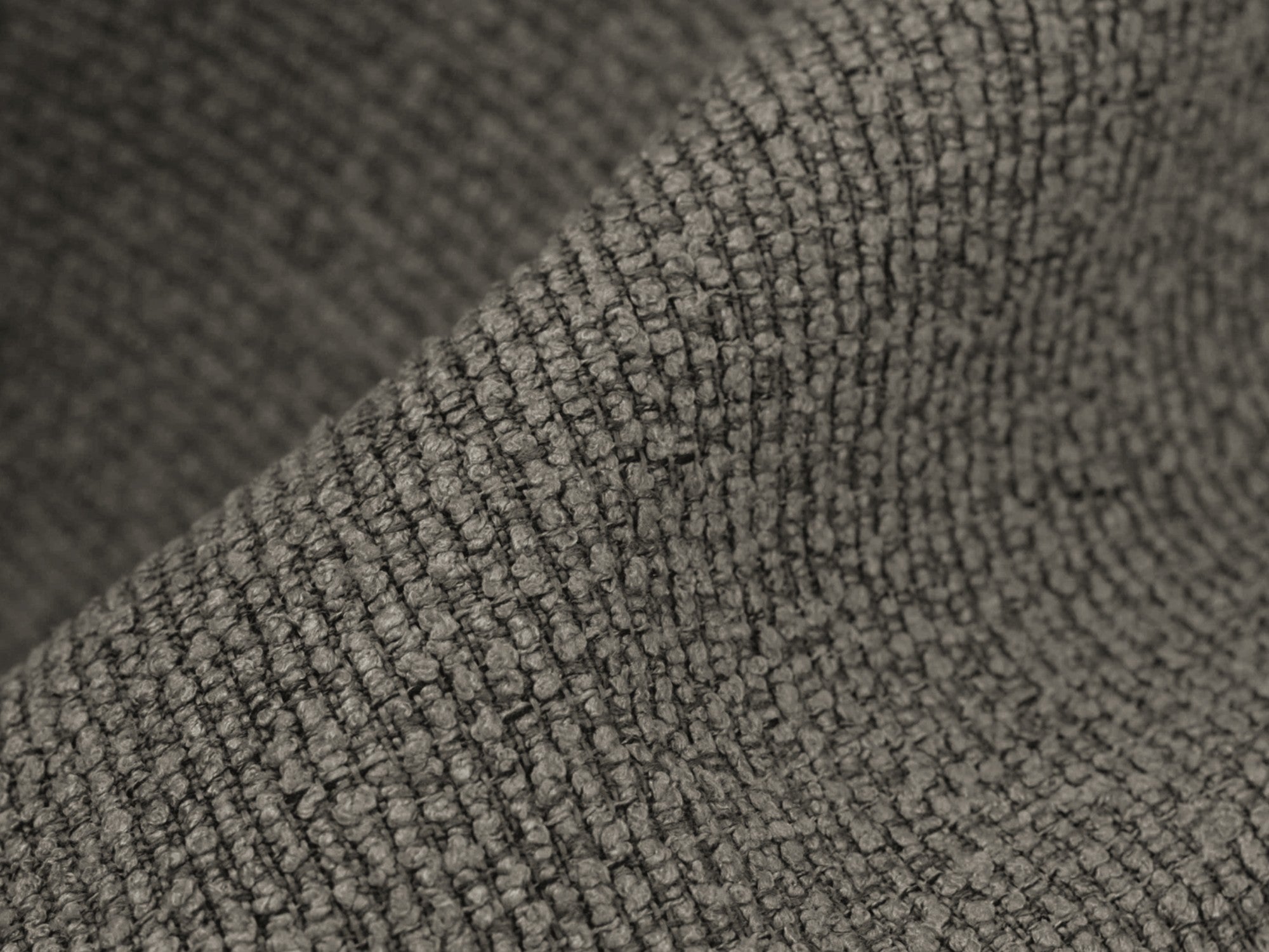 Right-facing open modular 3-seater sofa ALOHA gray boucle