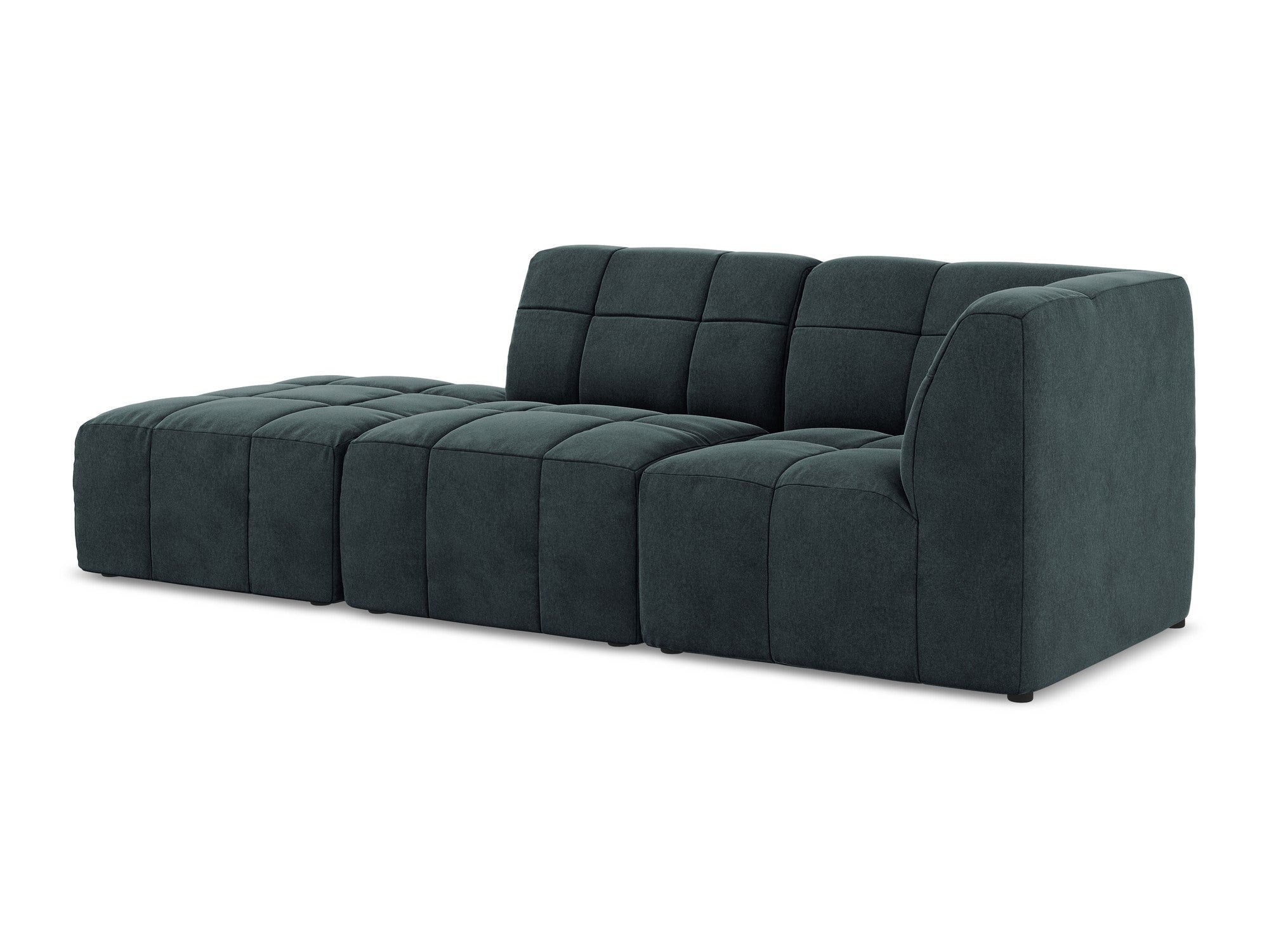Modulsofa aus Samt, offen, rechtsseitig, 3-sitzig, ALOHA, meergrün