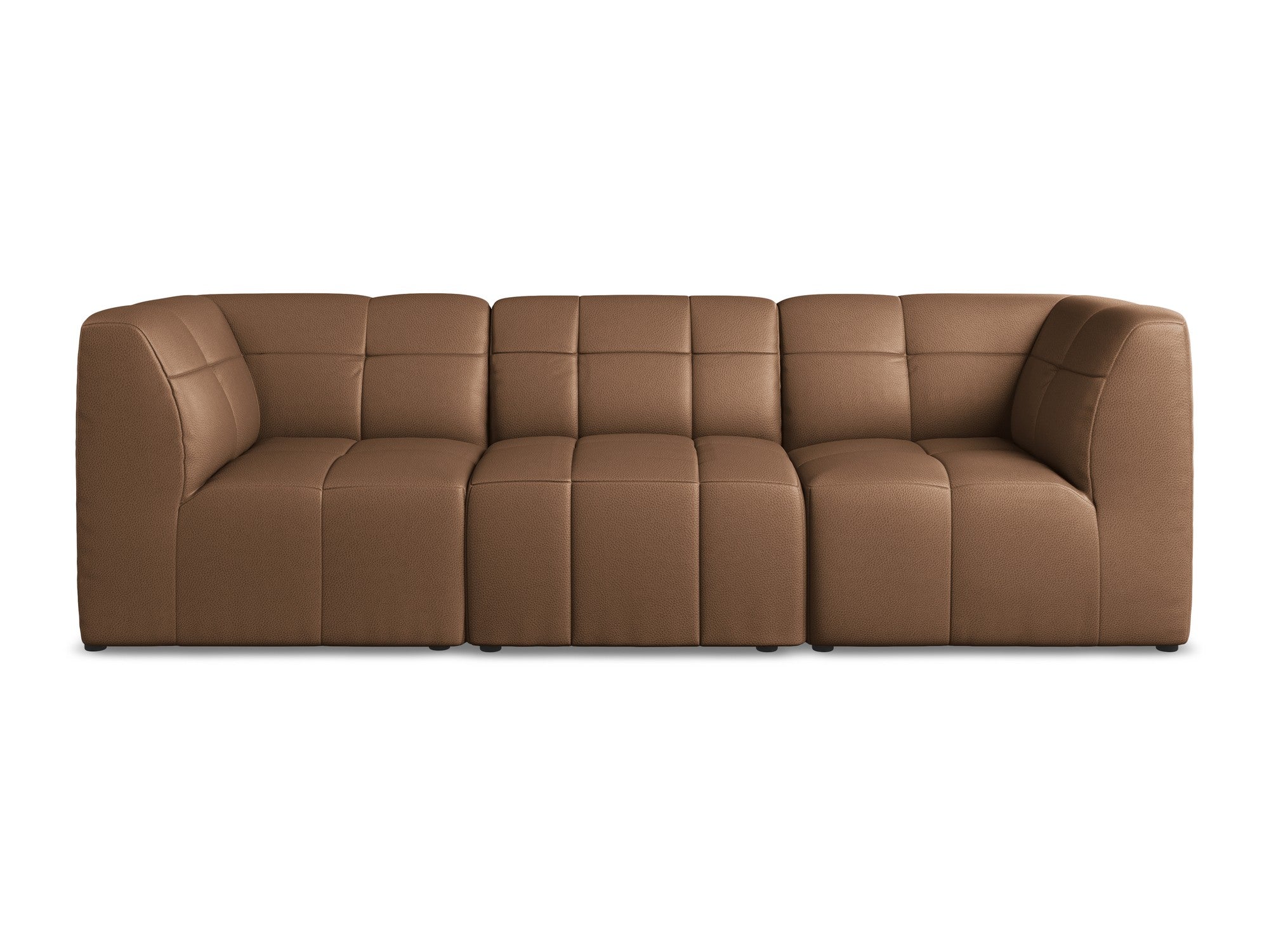 Modulares 3-Sitzer Sofa ALOHA aus schokoladenbraunem Kunstleder