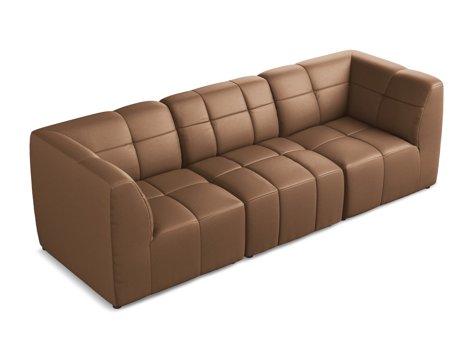 Modulares 3-Sitzer Sofa ALOHA aus schokoladenbraunem Kunstleder