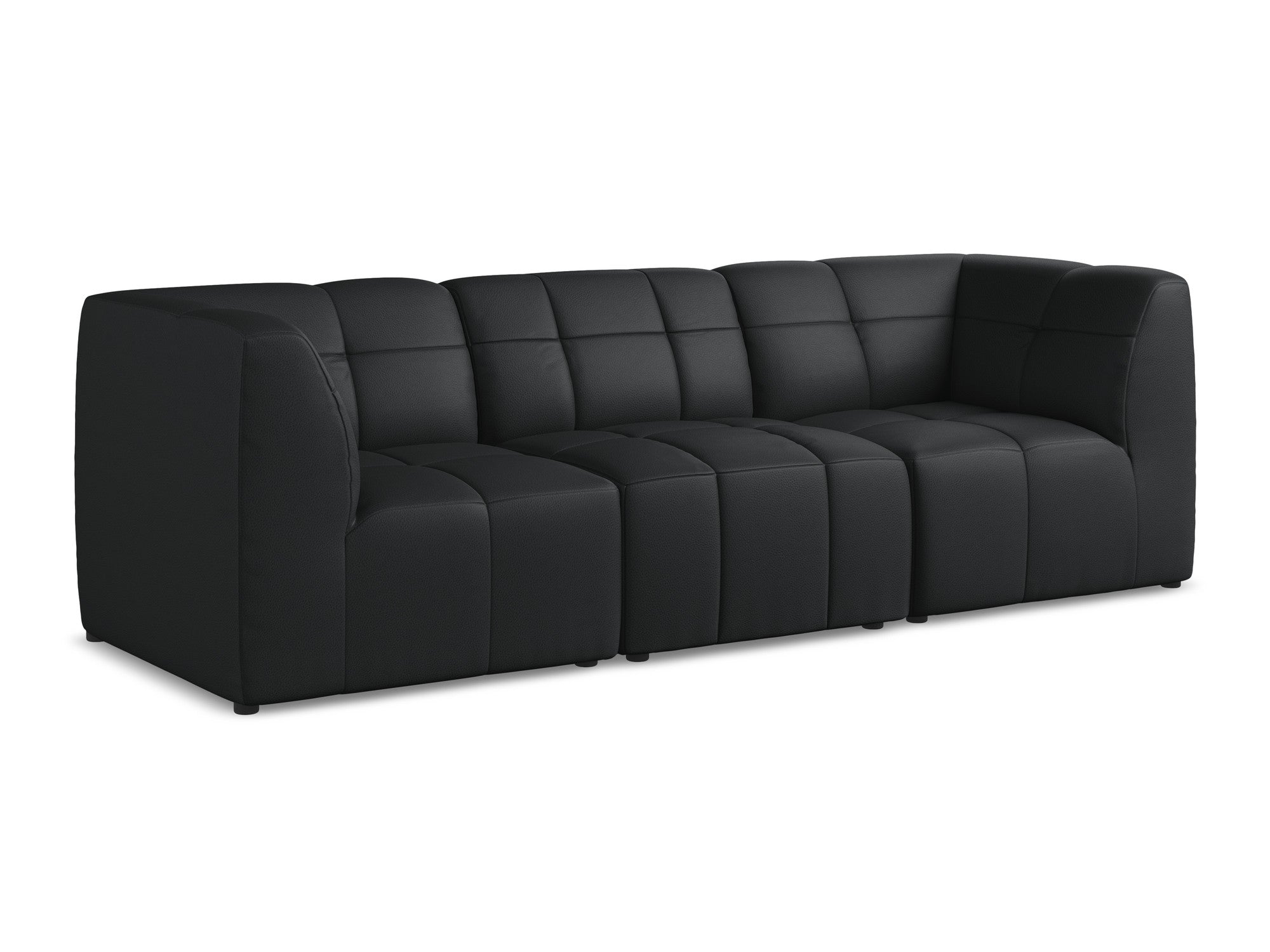 Modulares 3-Sitzer Sofa ALOHA schwarze Kunstleder