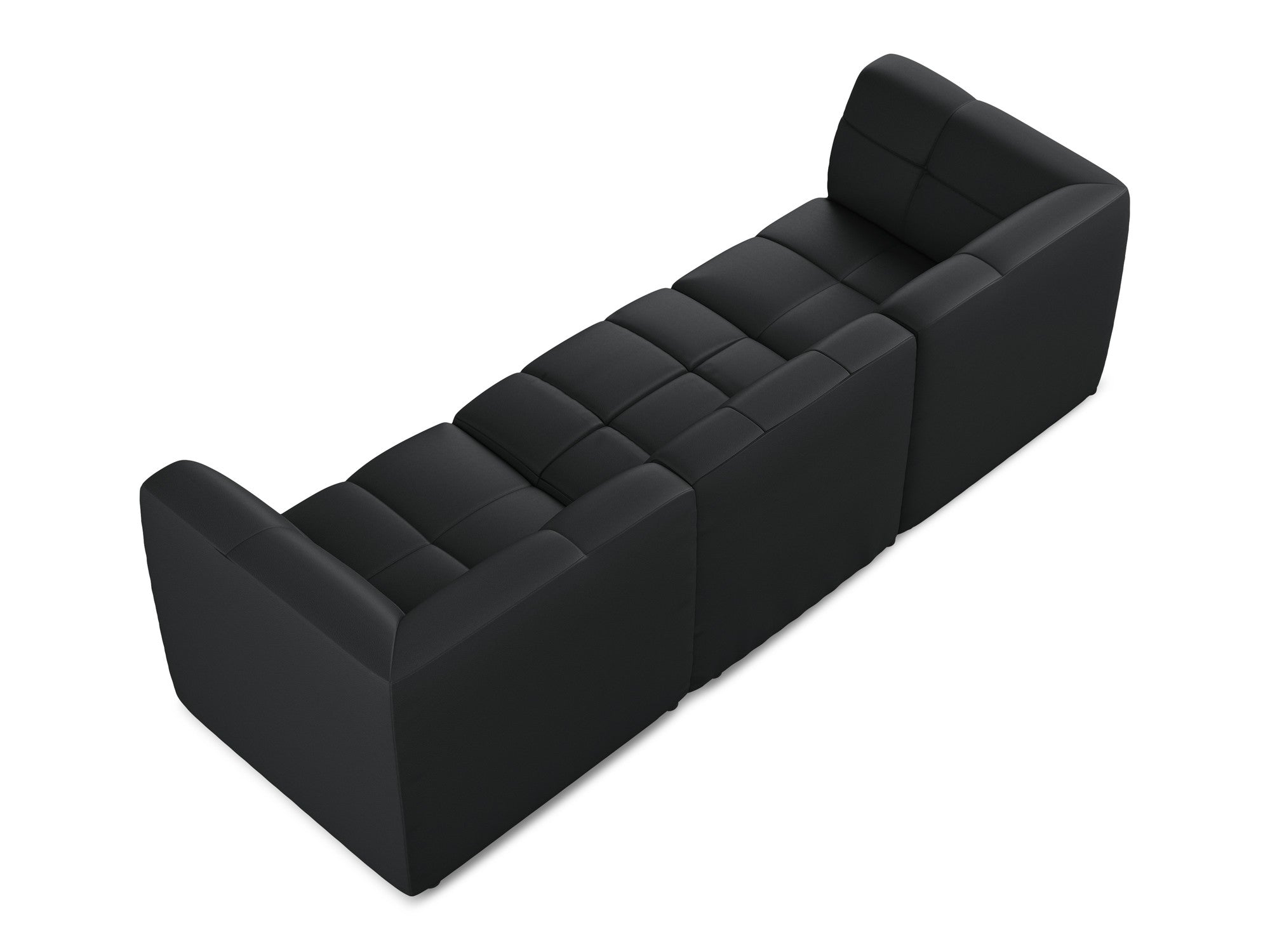 Modulares 3-Sitzer Sofa ALOHA schwarze Kunstleder