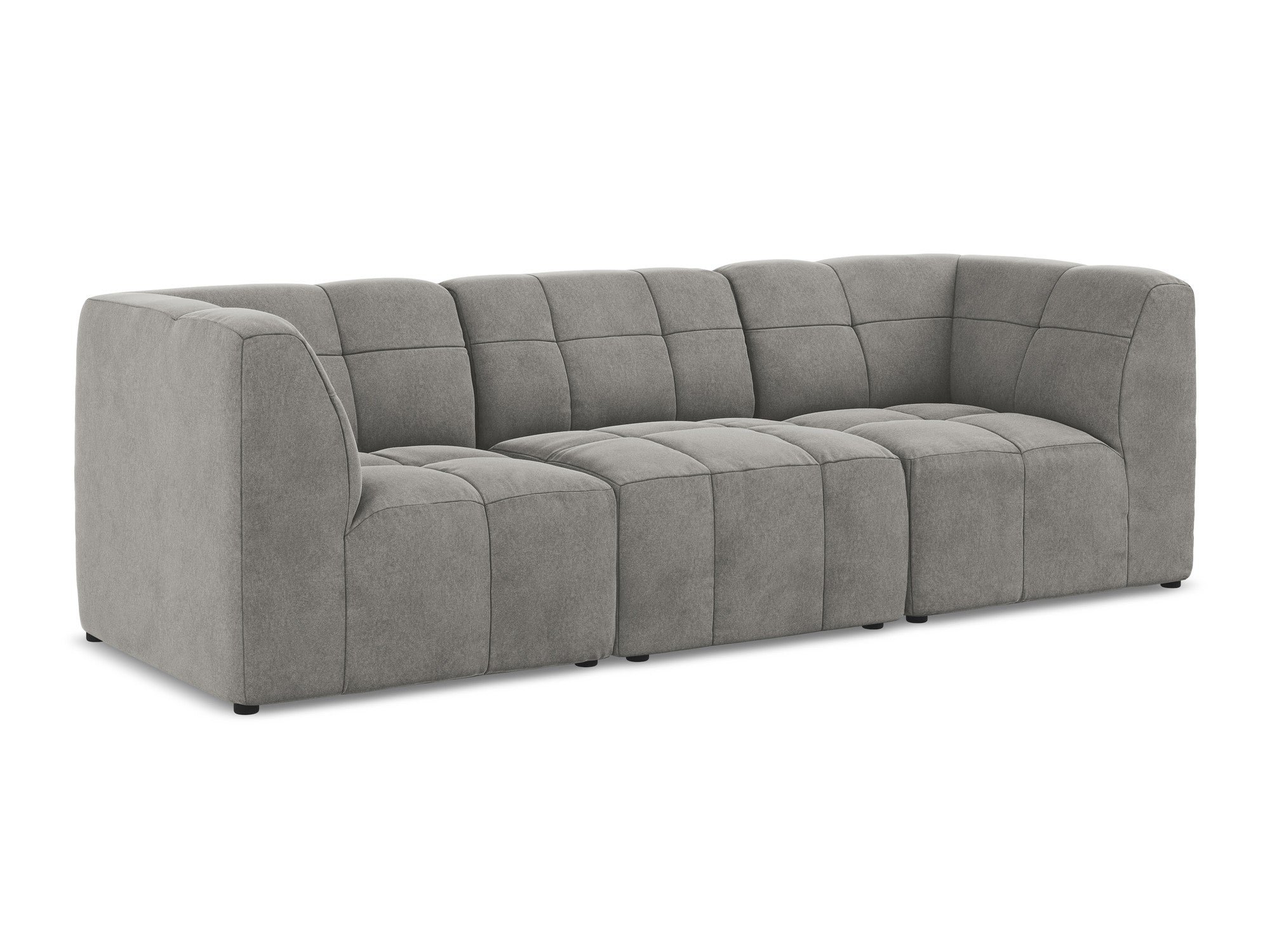 3-seater velvet modular sofa ALOHA gray