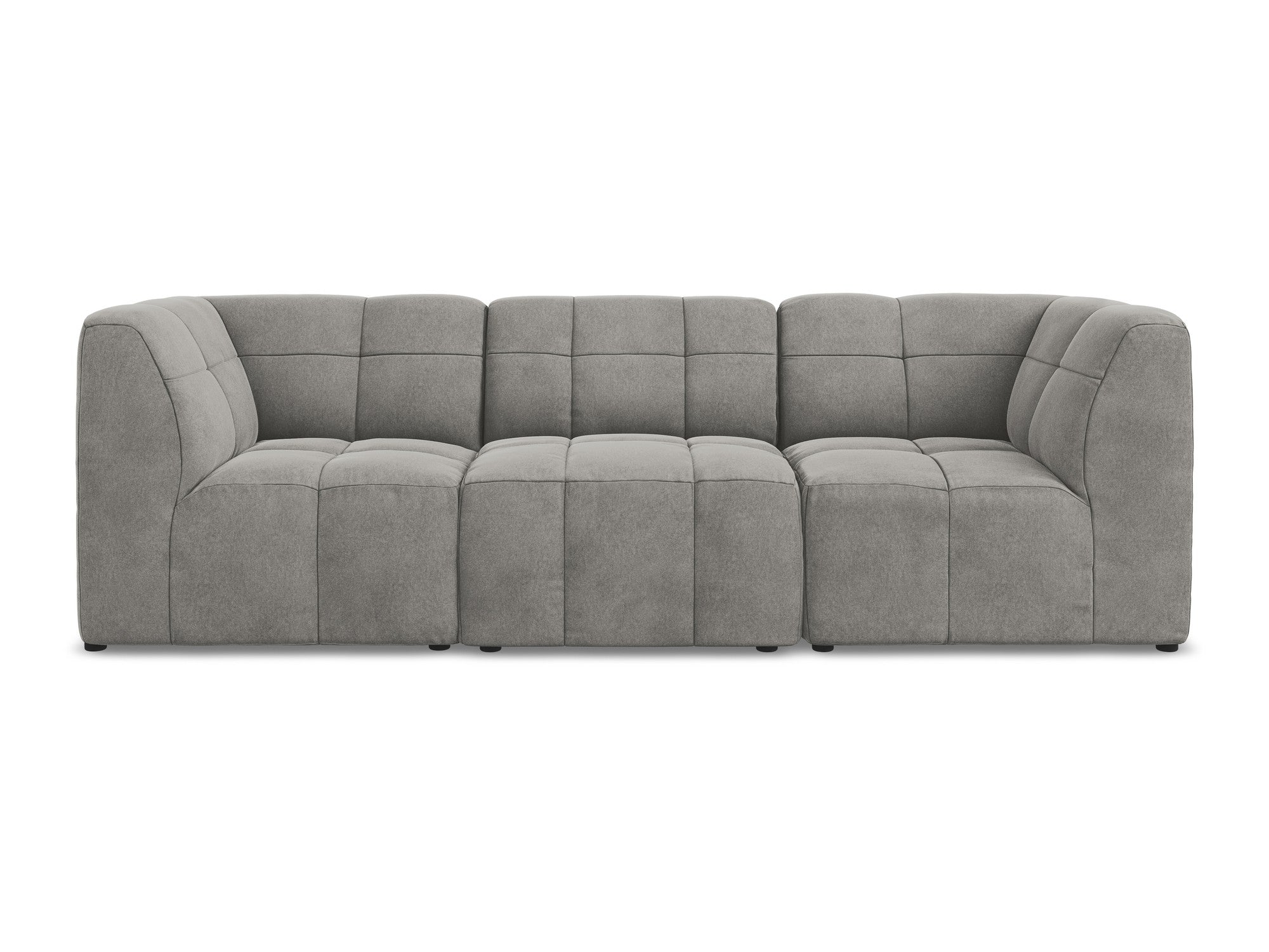3-seater velvet modular sofa ALOHA gray