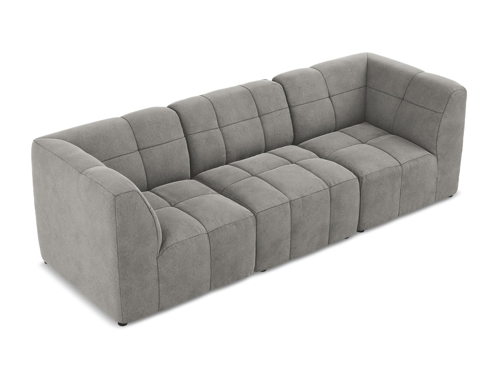3-seater velvet modular sofa ALOHA gray