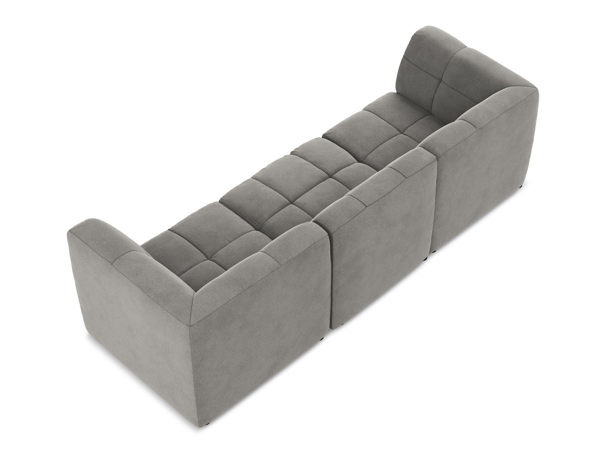 3-seater velvet modular sofa ALOHA gray