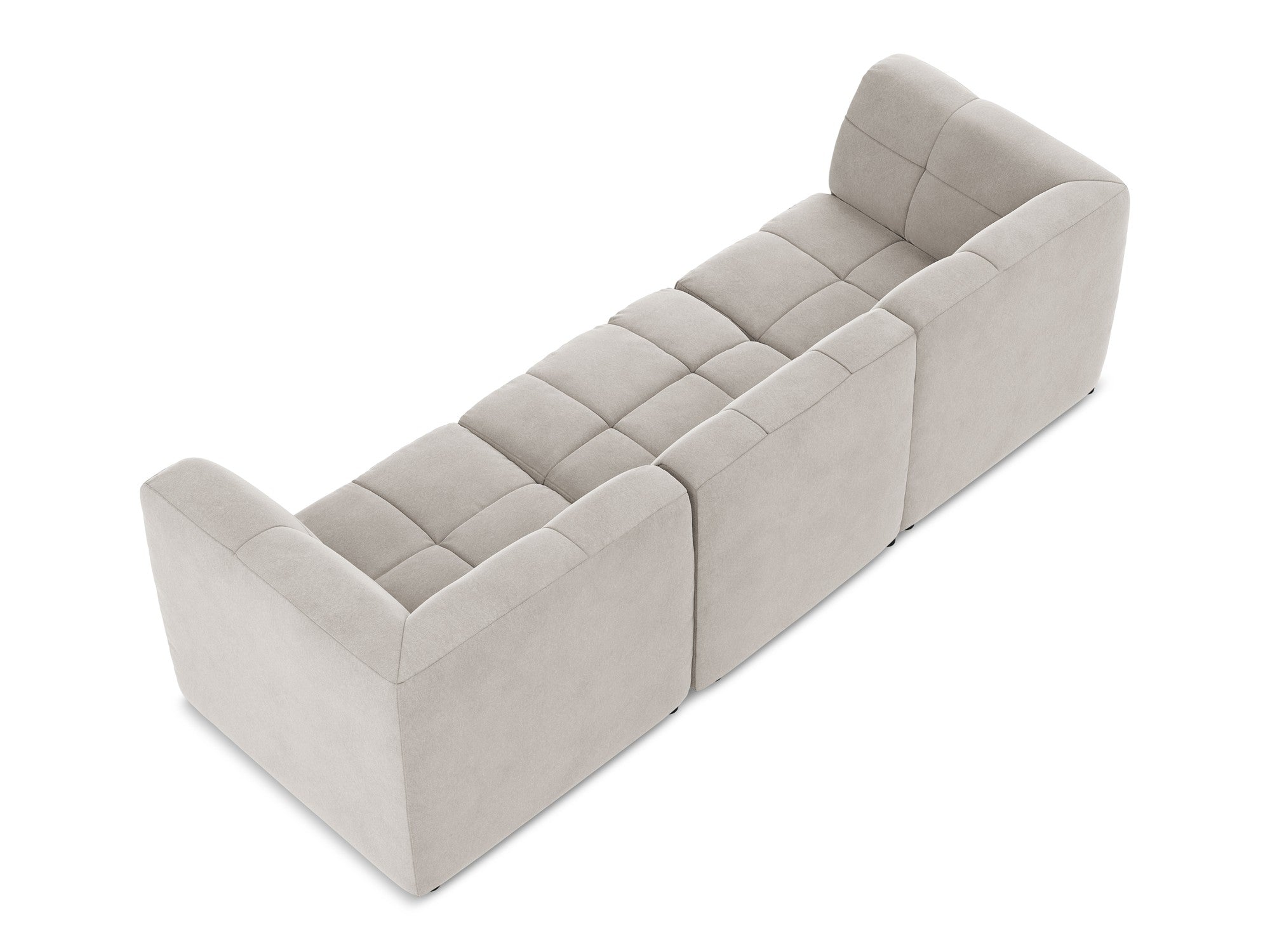 Modulares Samtsofa für 3 Personen ALOHA hellbeige